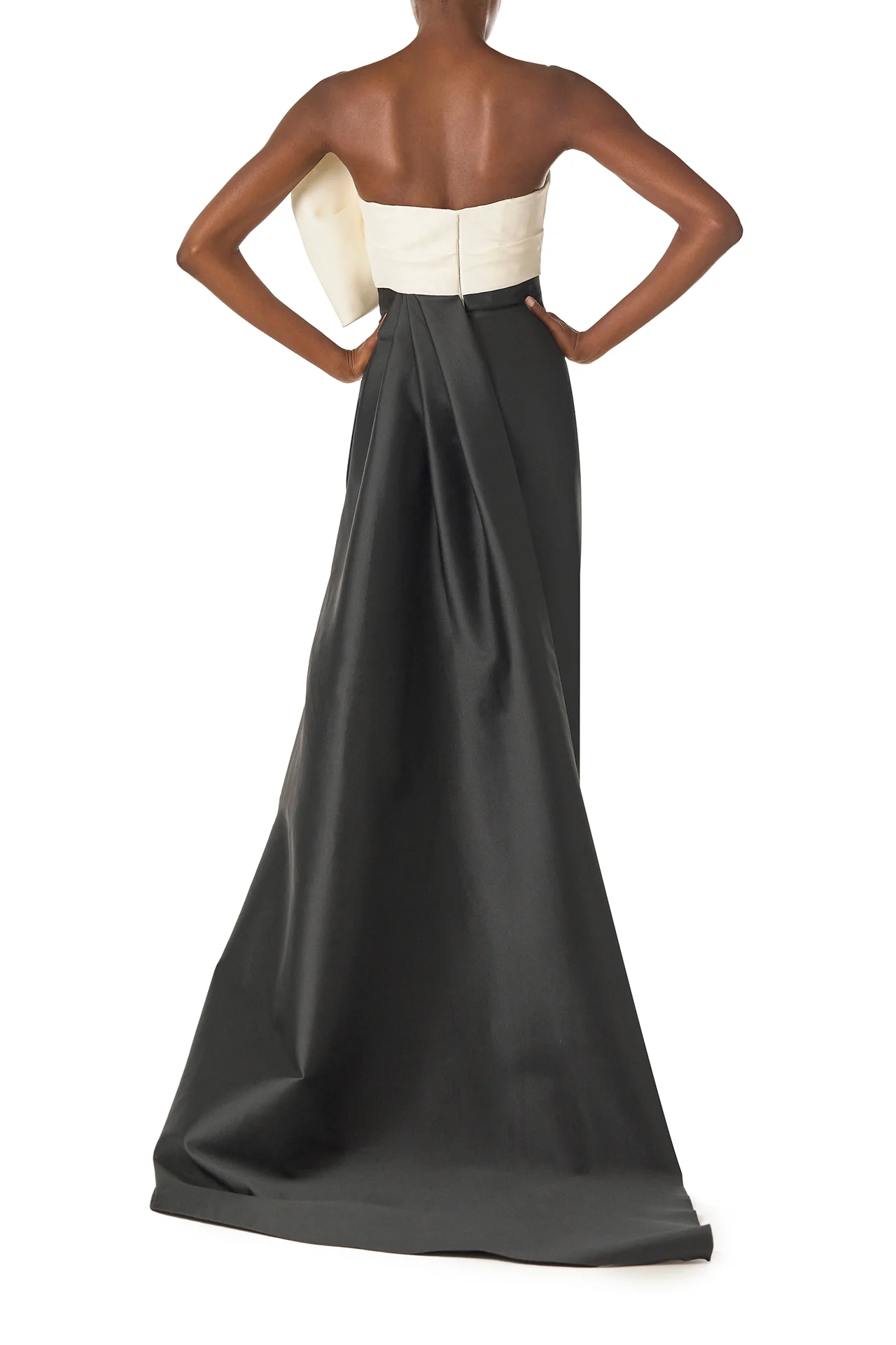 Asymmetric Draped Bow Column Gown - Image 5