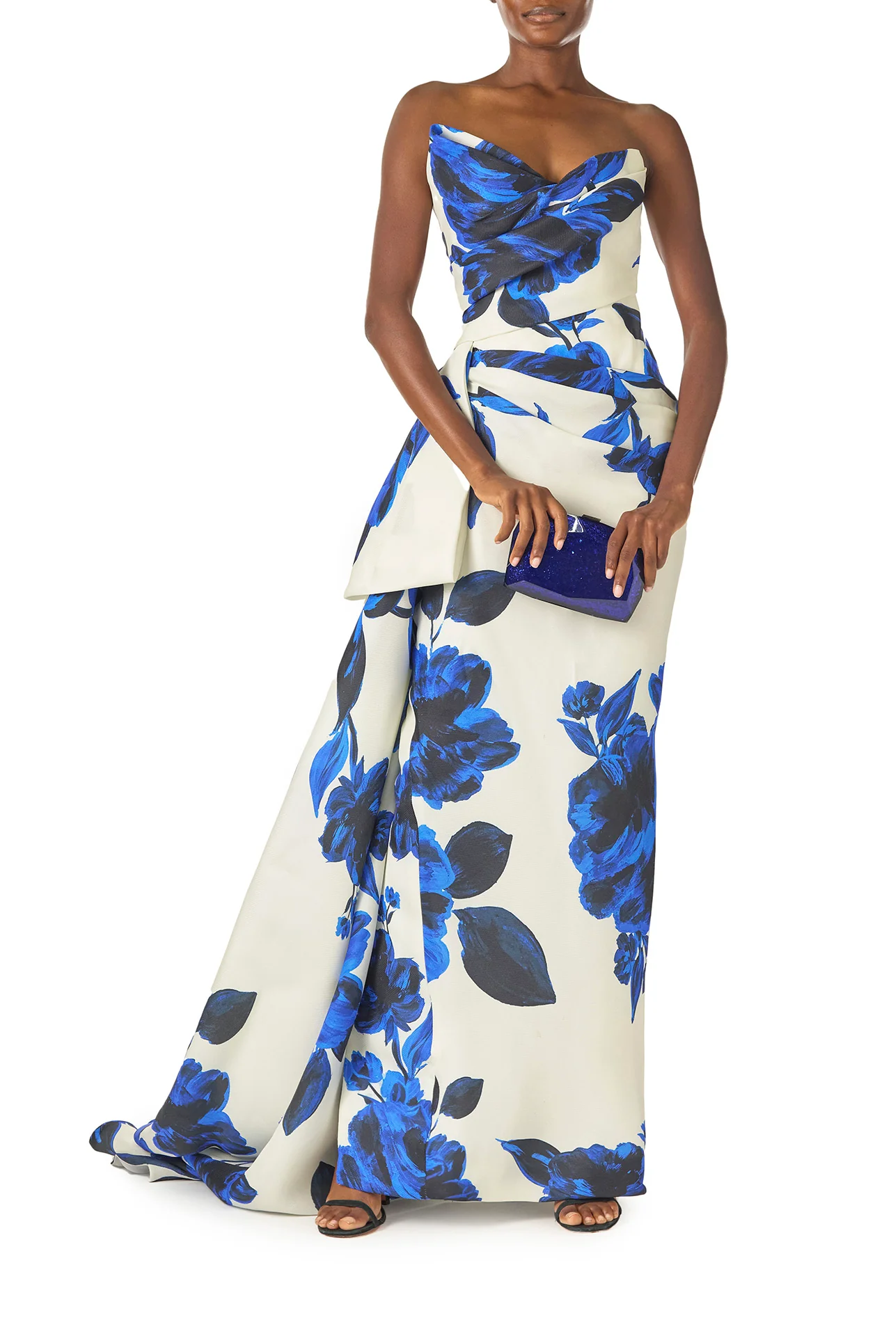 Asymmetric Draped Column Gown - Image 6