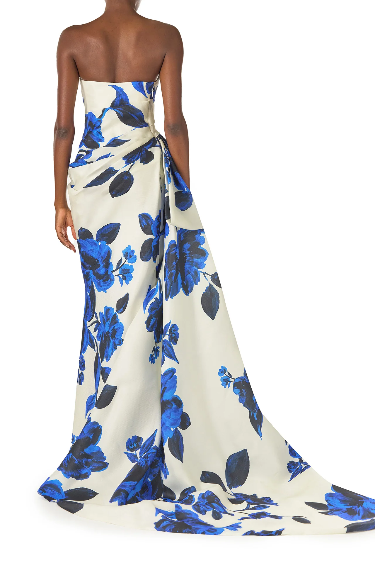 Asymmetric Draped Column Gown - Image 7