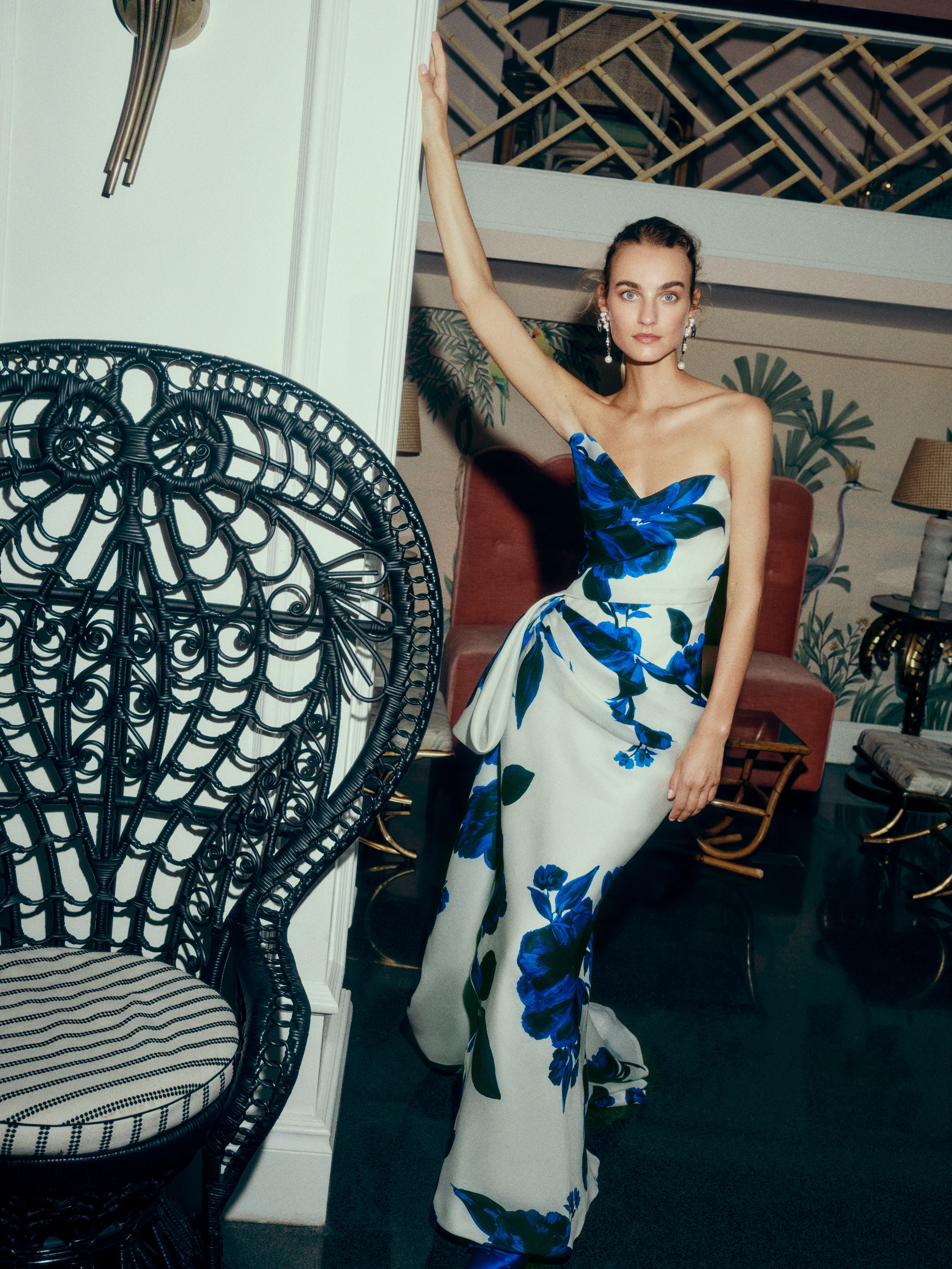 Asymmetric Draped Column Gown - Image 8