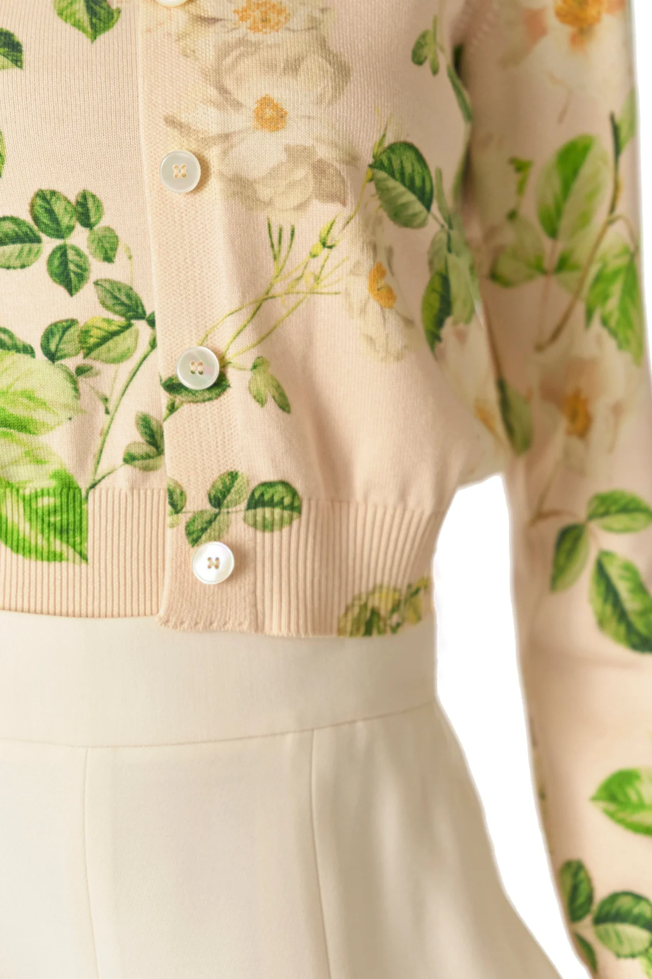 Rose Printed Knit Cardigan - Image 4