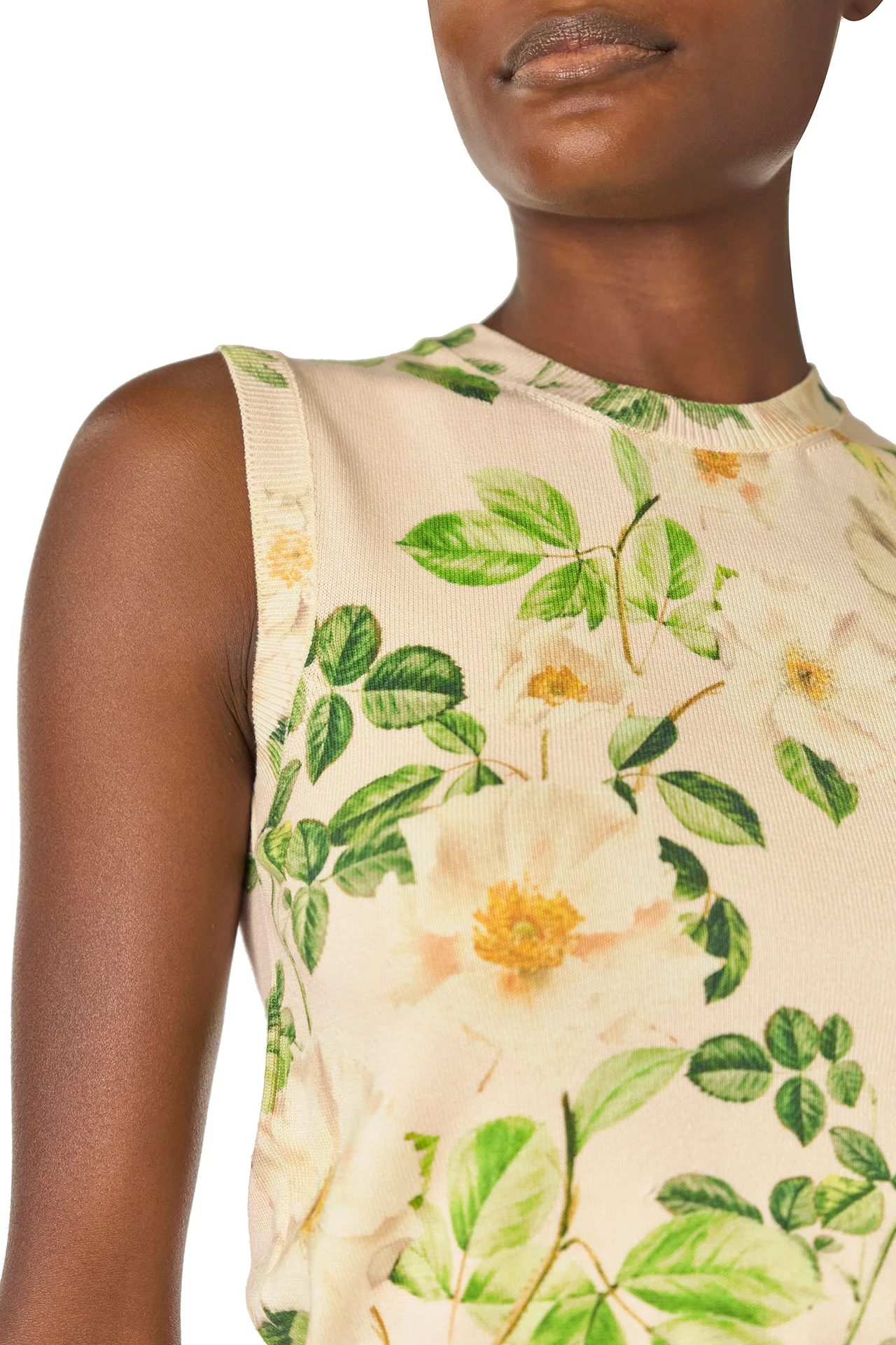 Rose Printed Knit Shell - Image 2