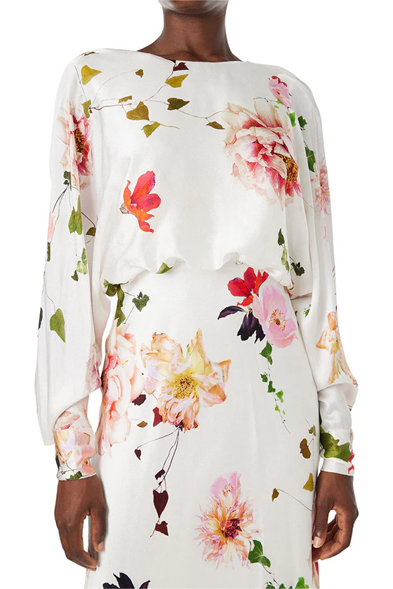 Blouson Long Sleeve Floral Dress - Image 4