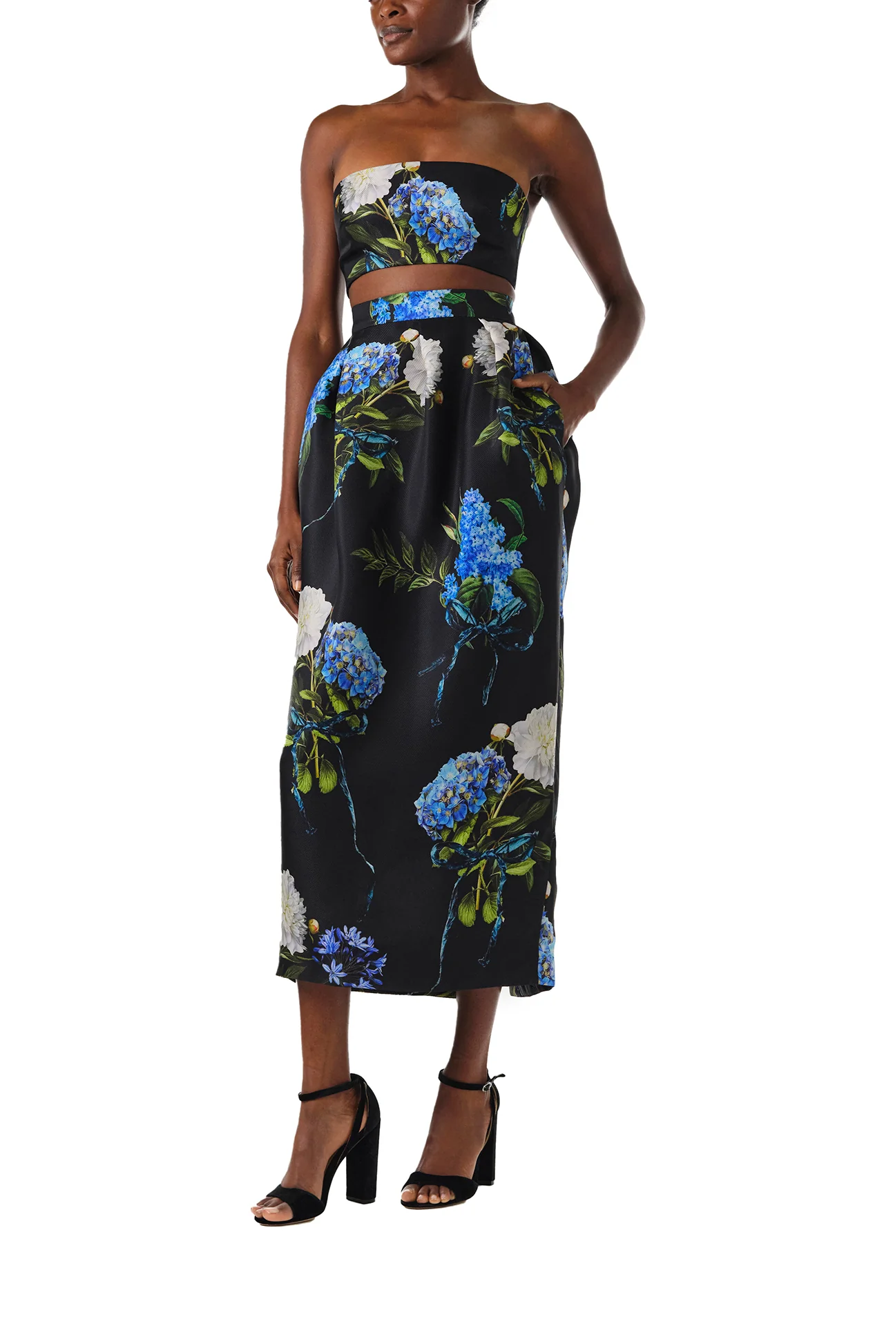 Floral Draped Midi Skirt - Image 2