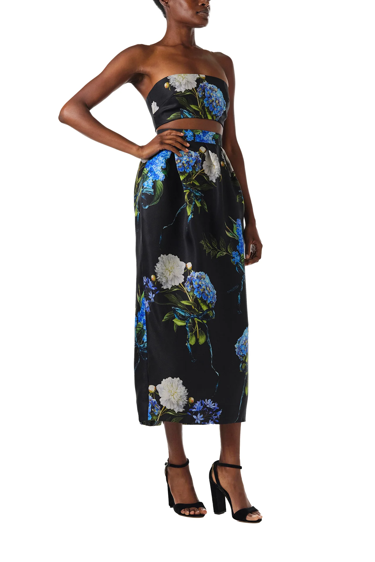 Floral Draped Midi Skirt - Image 4