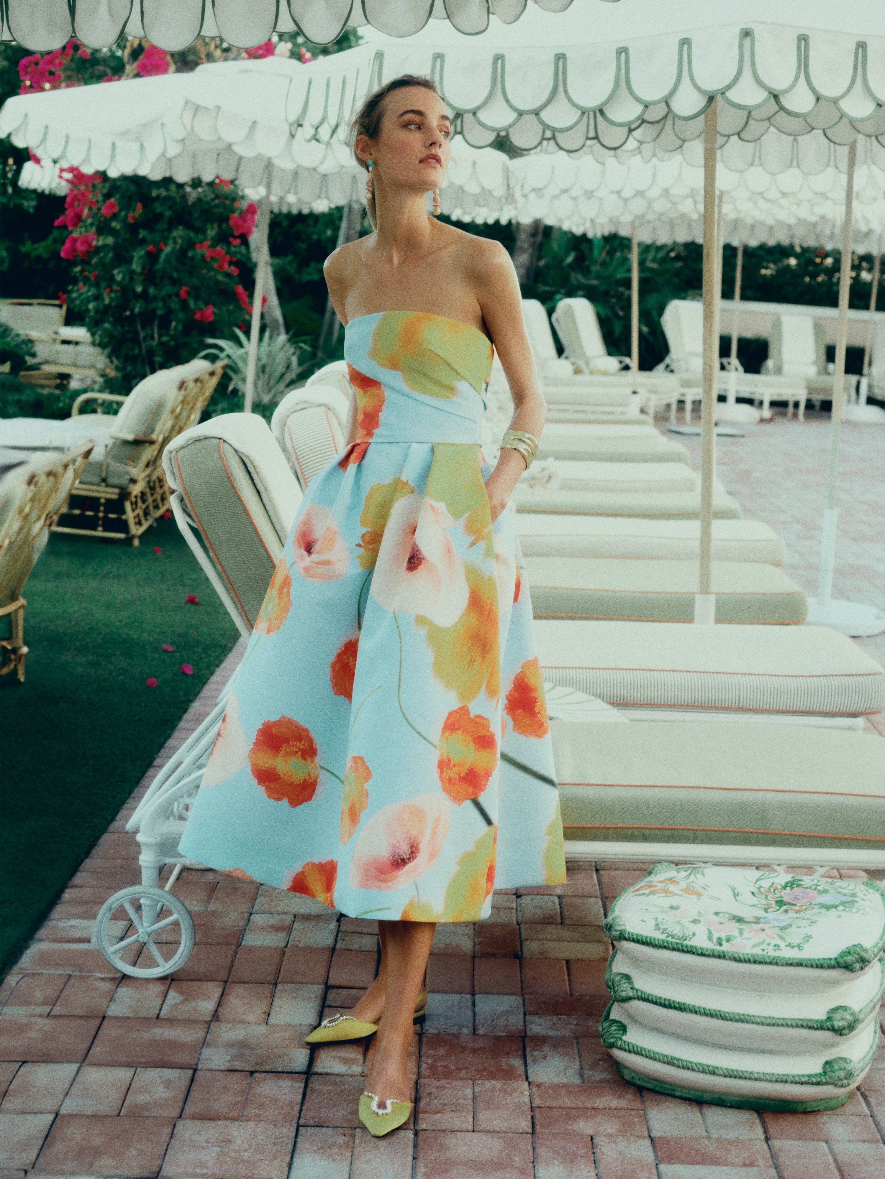 Poppy Floral Tea-Length Dress - Image 7