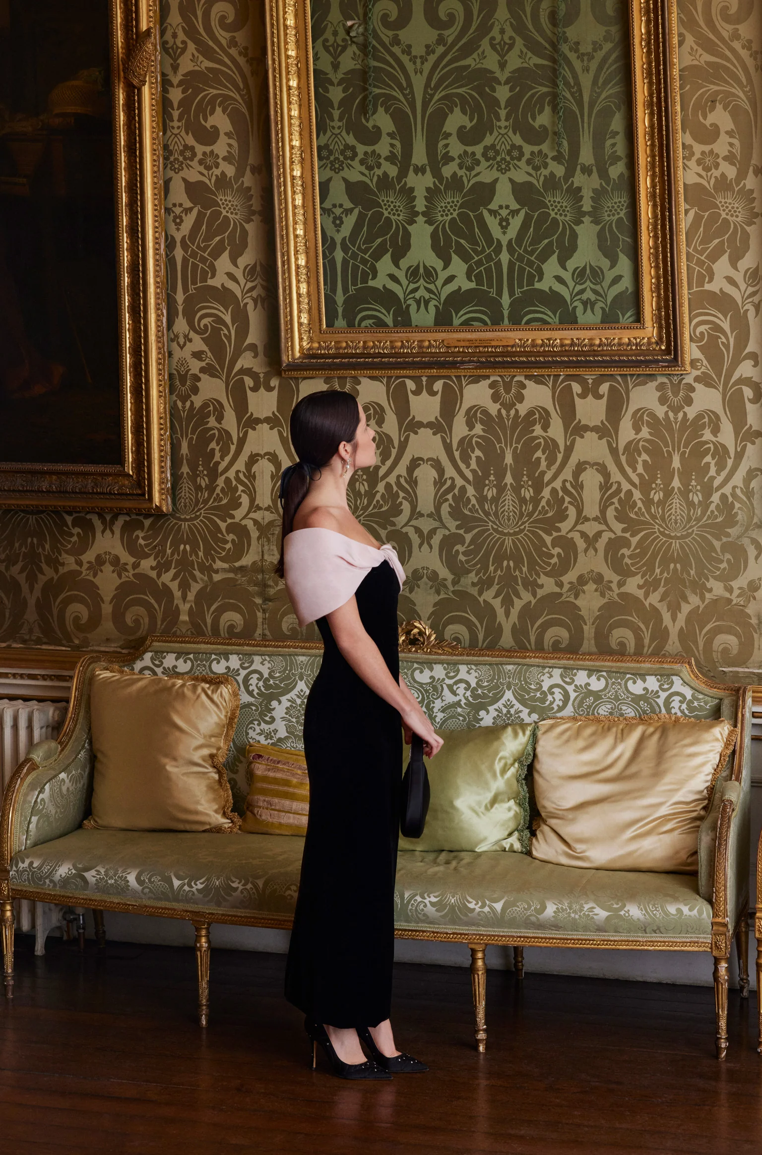 Velvet Off The Shoulder Sheath - Image 2