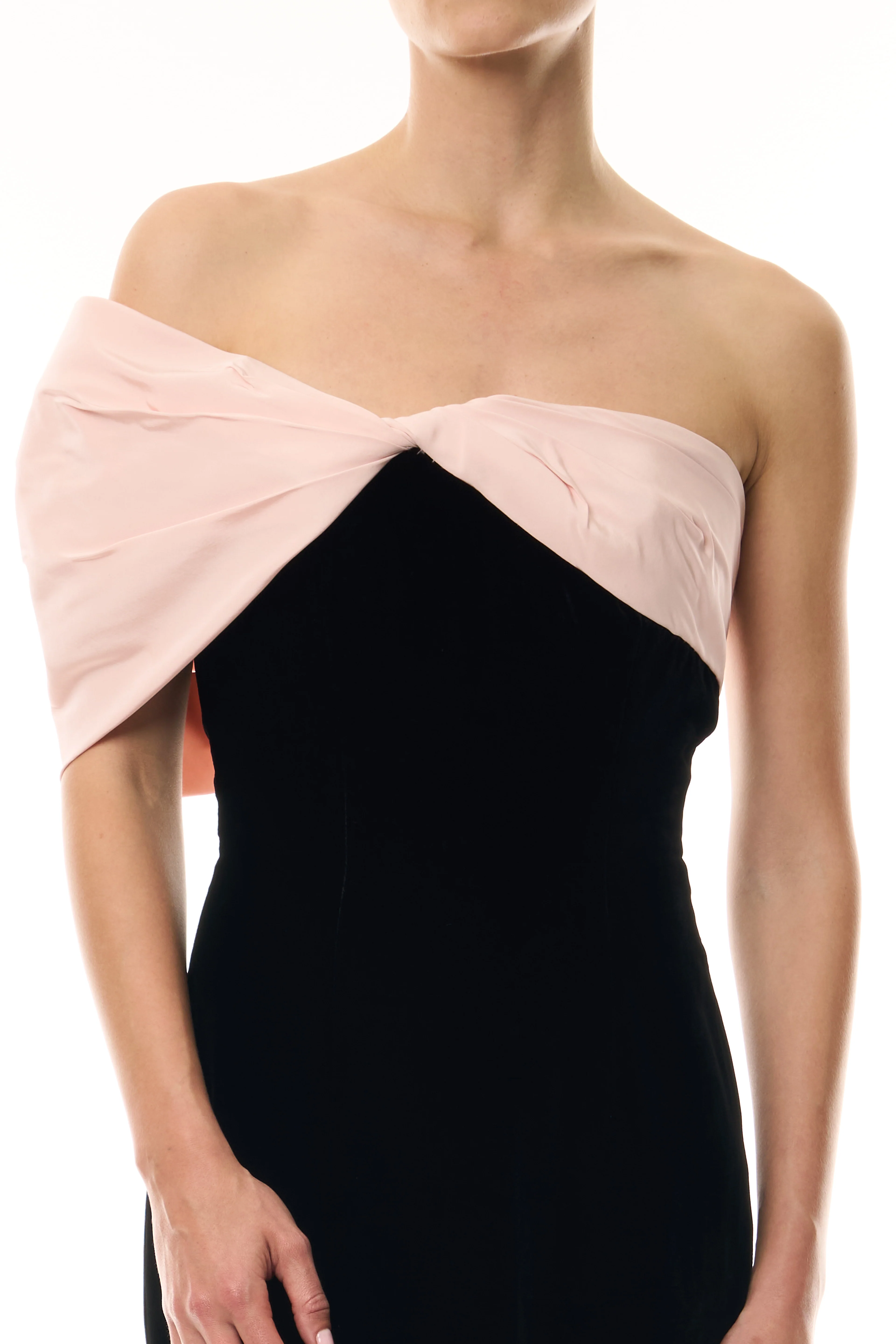 Velvet Off The Shoulder Sheath - Image 3