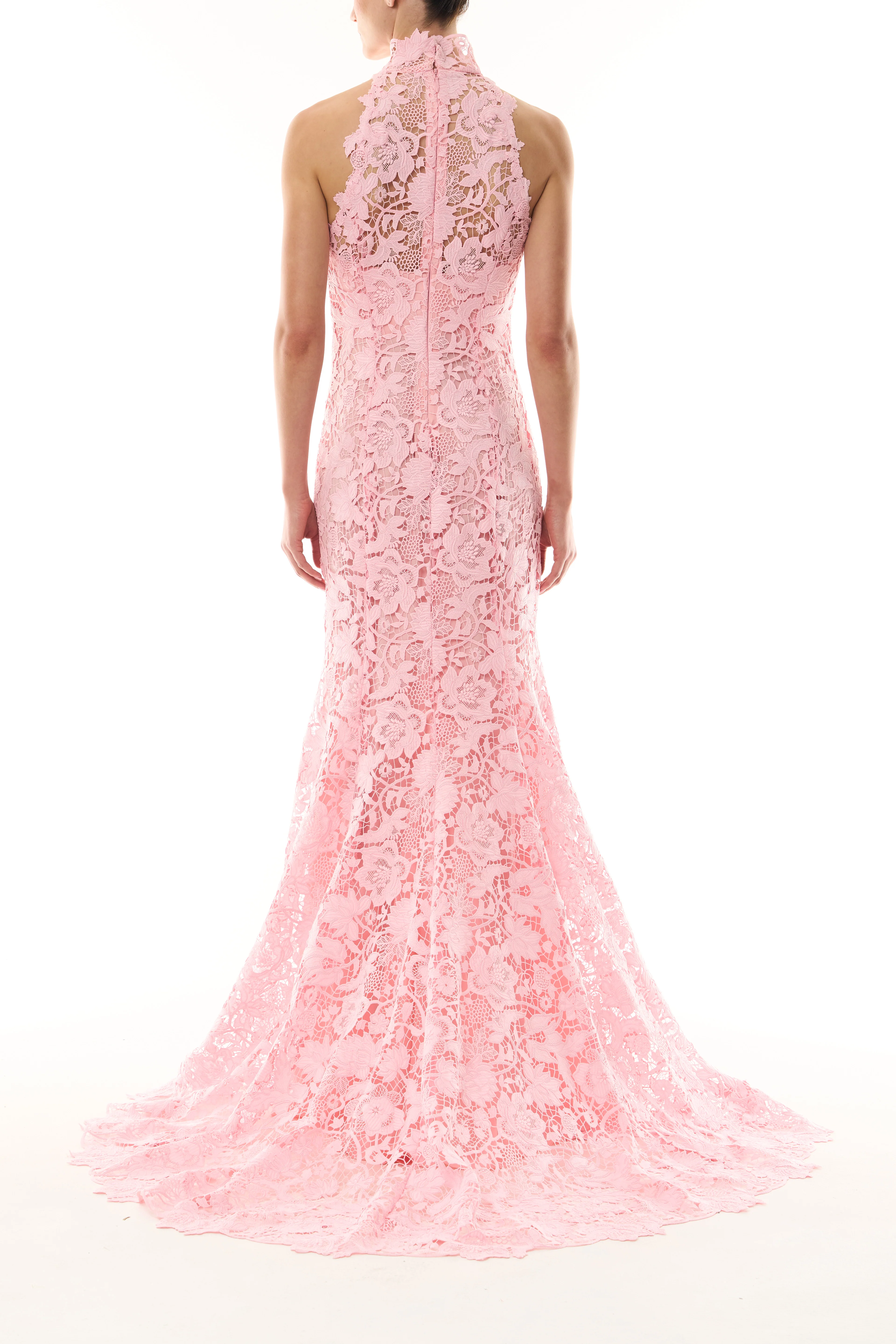 Lace Halter Trumpet Gown - Image 5