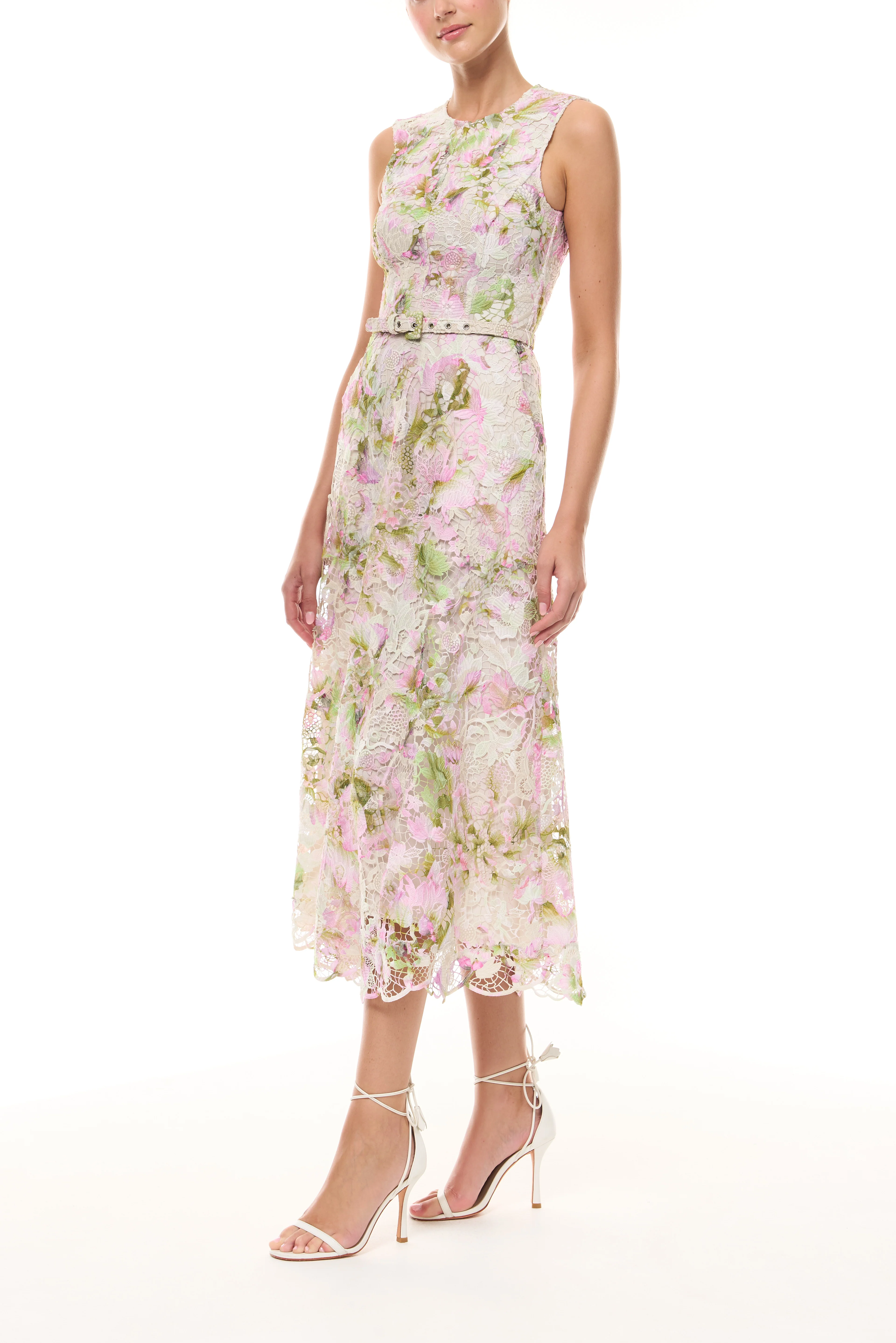 Printed Tulip Lace Dress - Image 3