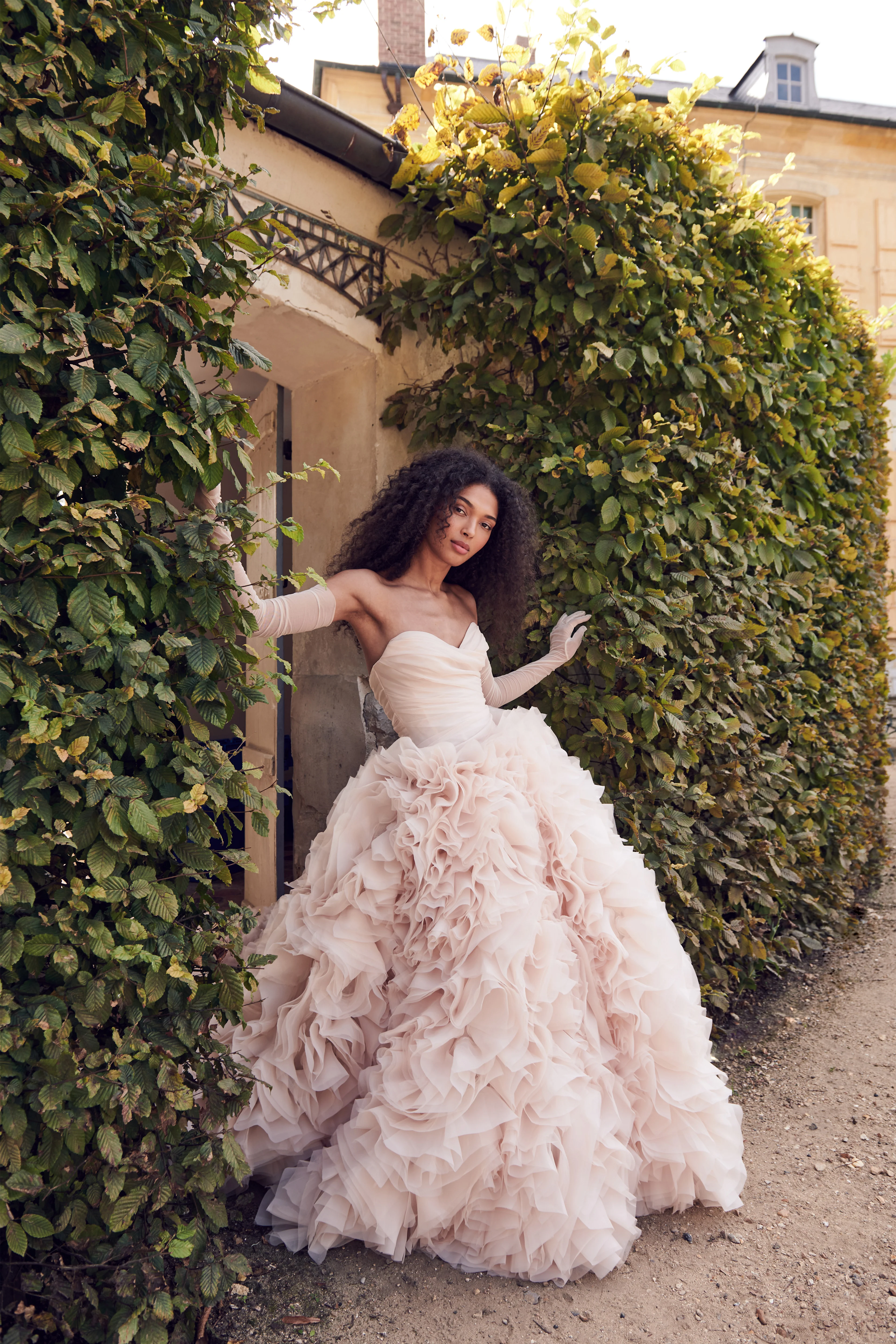 Charming Blush Tulle Gloves - Image 4
