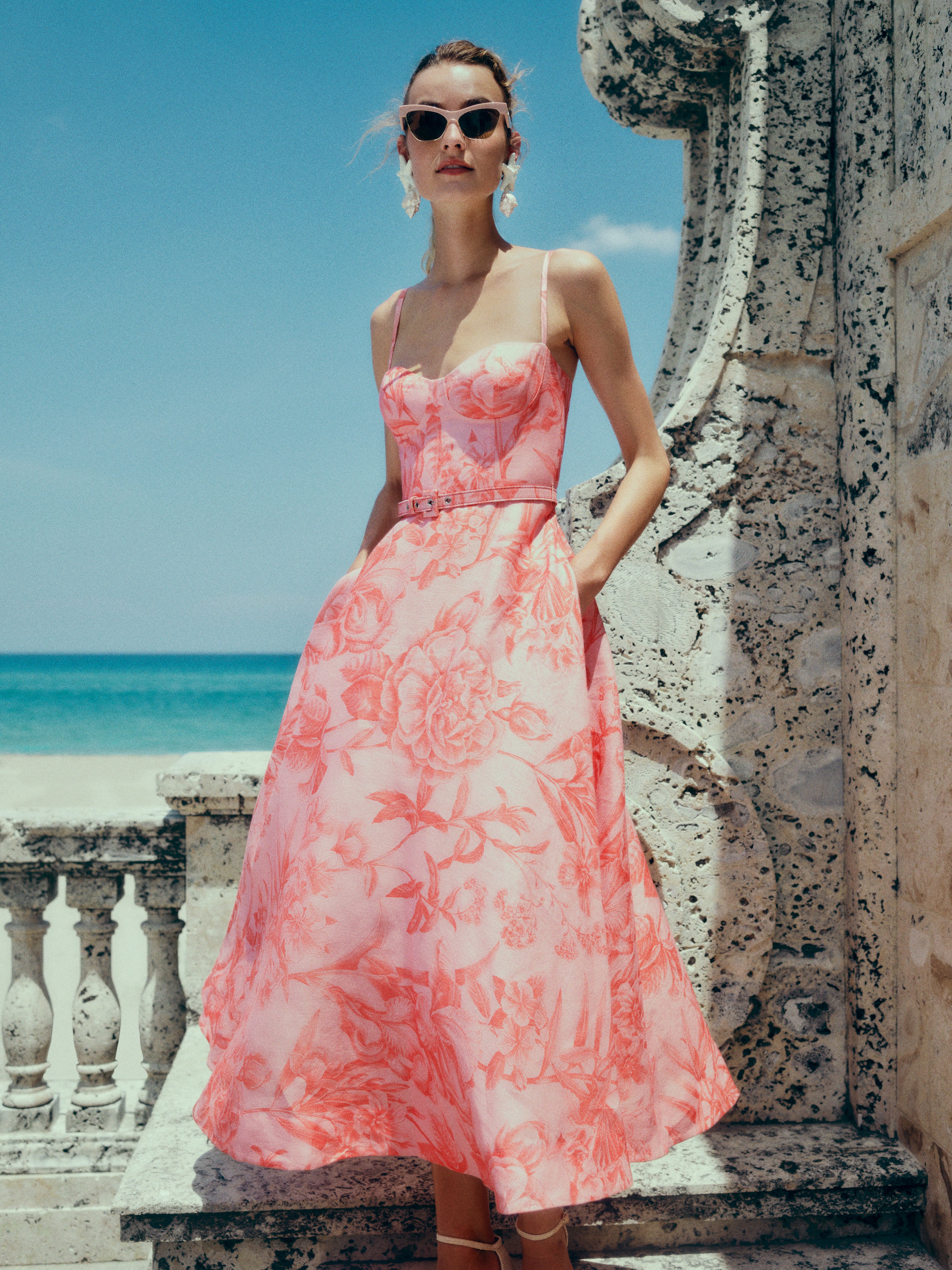 Floral Corseted A-line Dress - Image 7