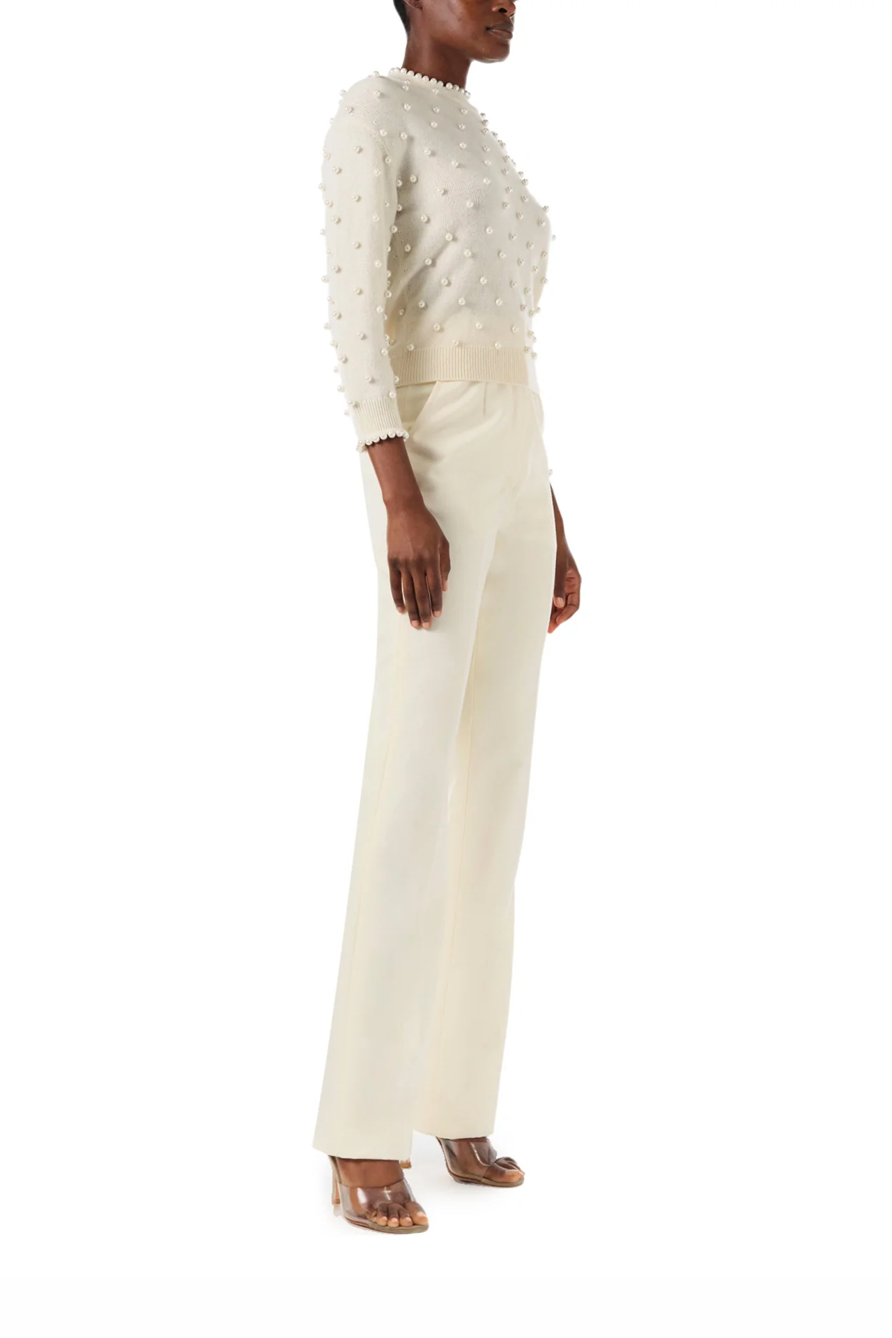 Creme Pearl Cashmere Sweater - Image 4