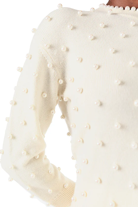 Creme Pearl Cashmere Sweater - Image 5
