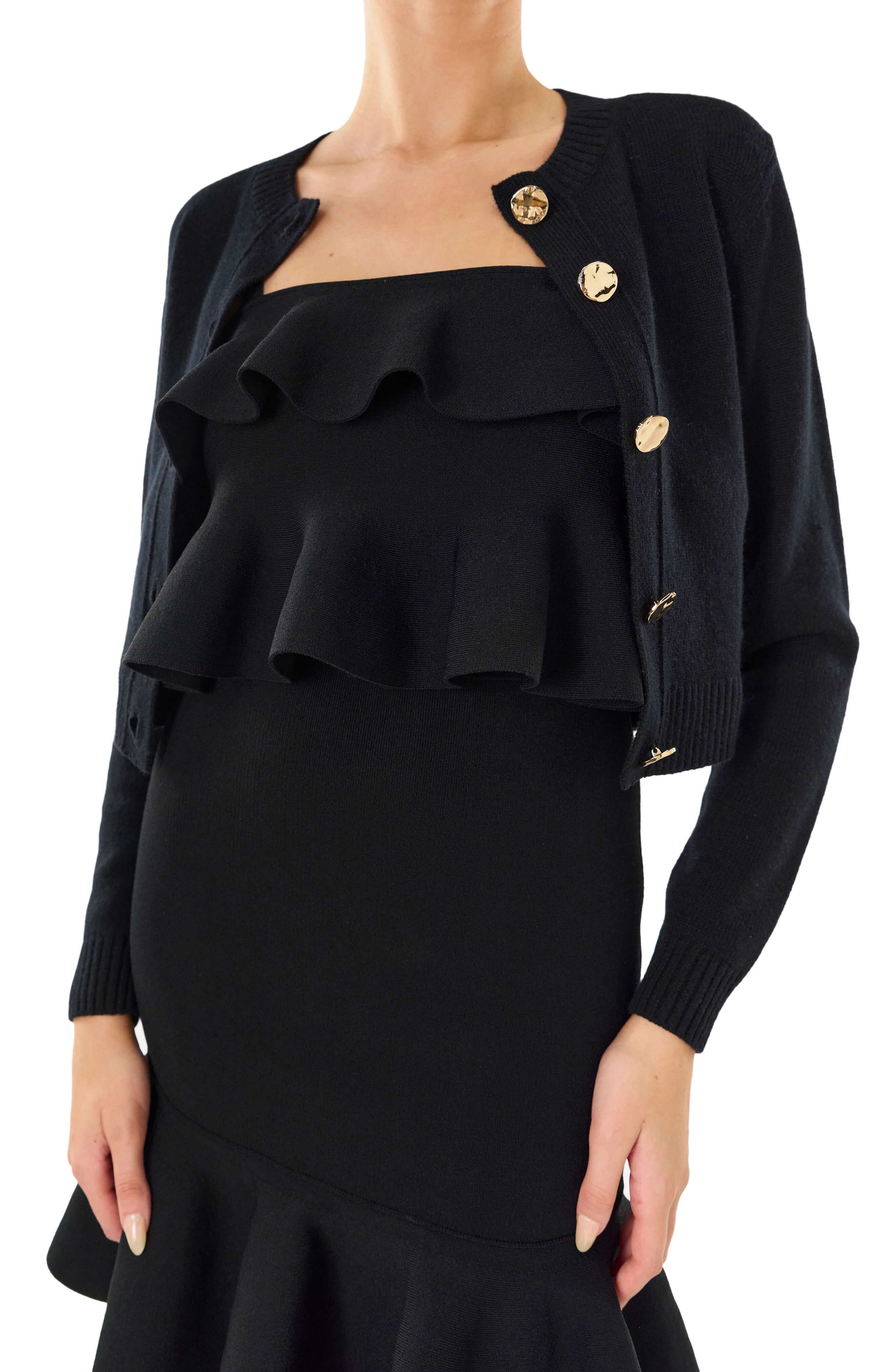 Cropped Long Sleeve Cardigan - Image 5