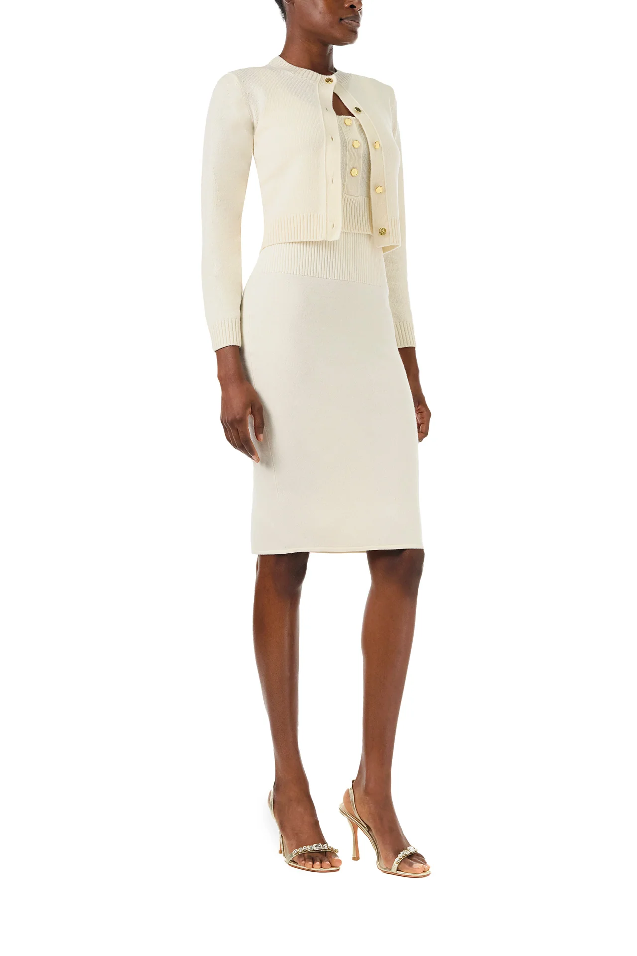 Cropped Long Sleeve Cardigan - Image 3