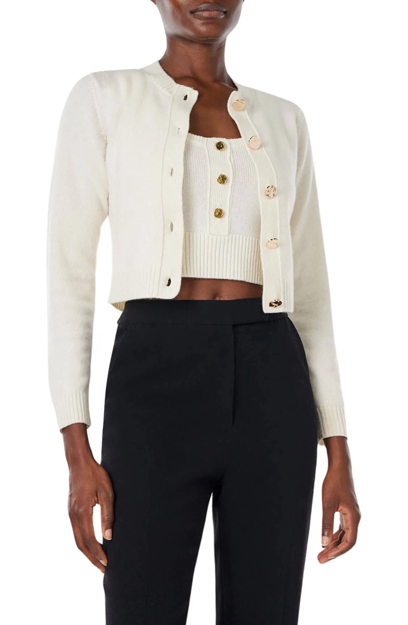 Cropped Long Sleeve Cardigan - Image 5