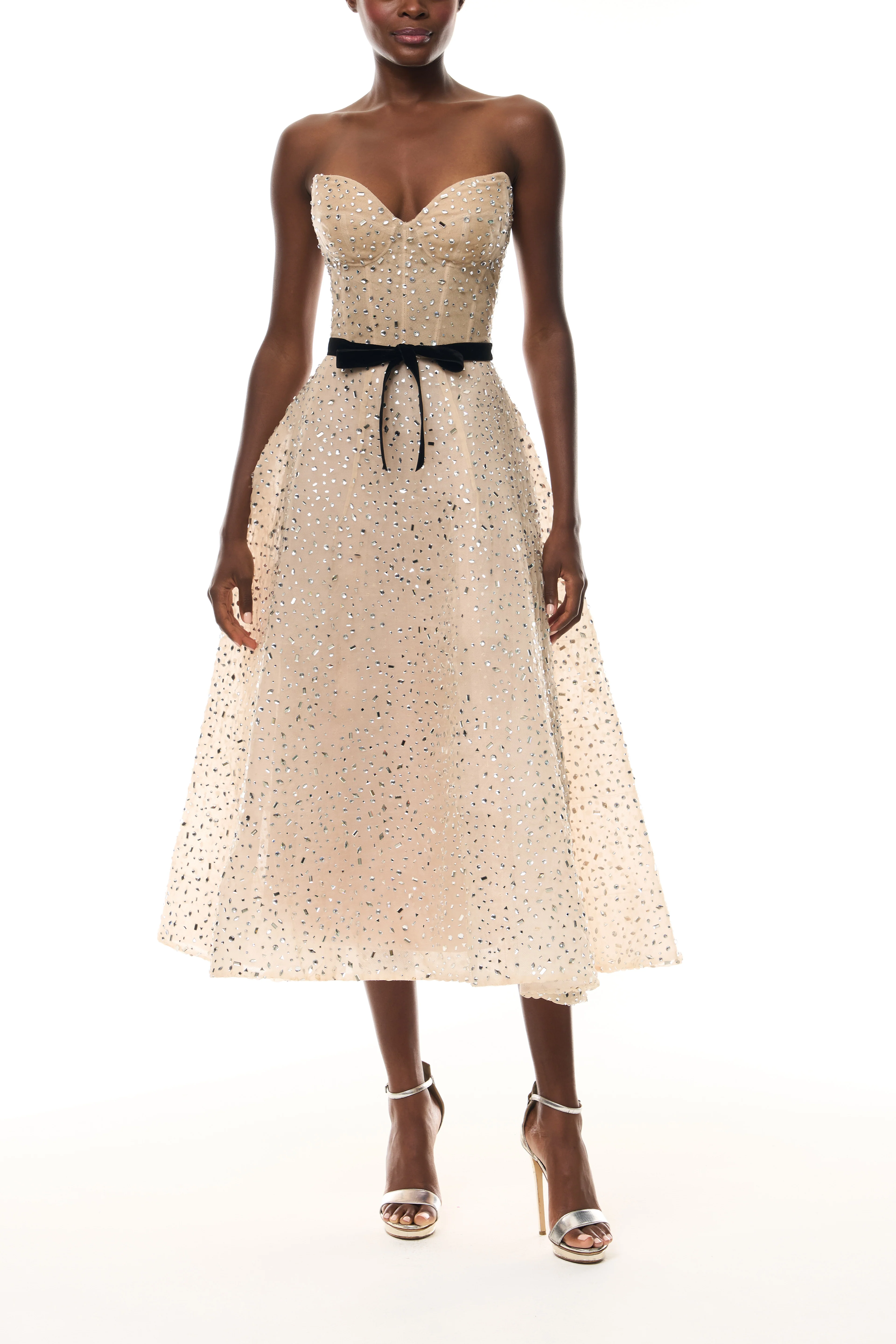 Crystal Embellished Sweetheart Dress
