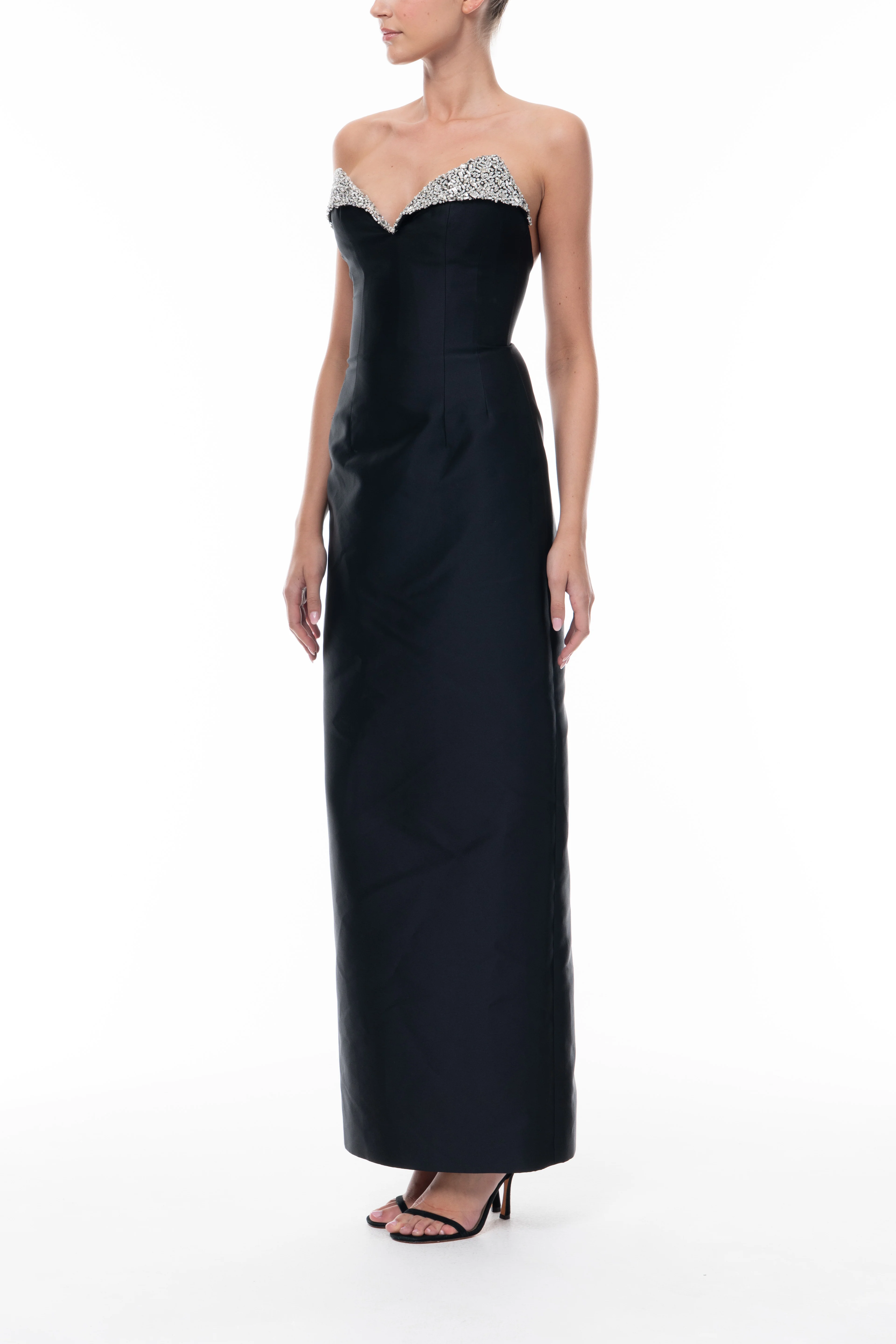 Crystal Lapel Column Gown - Image 4