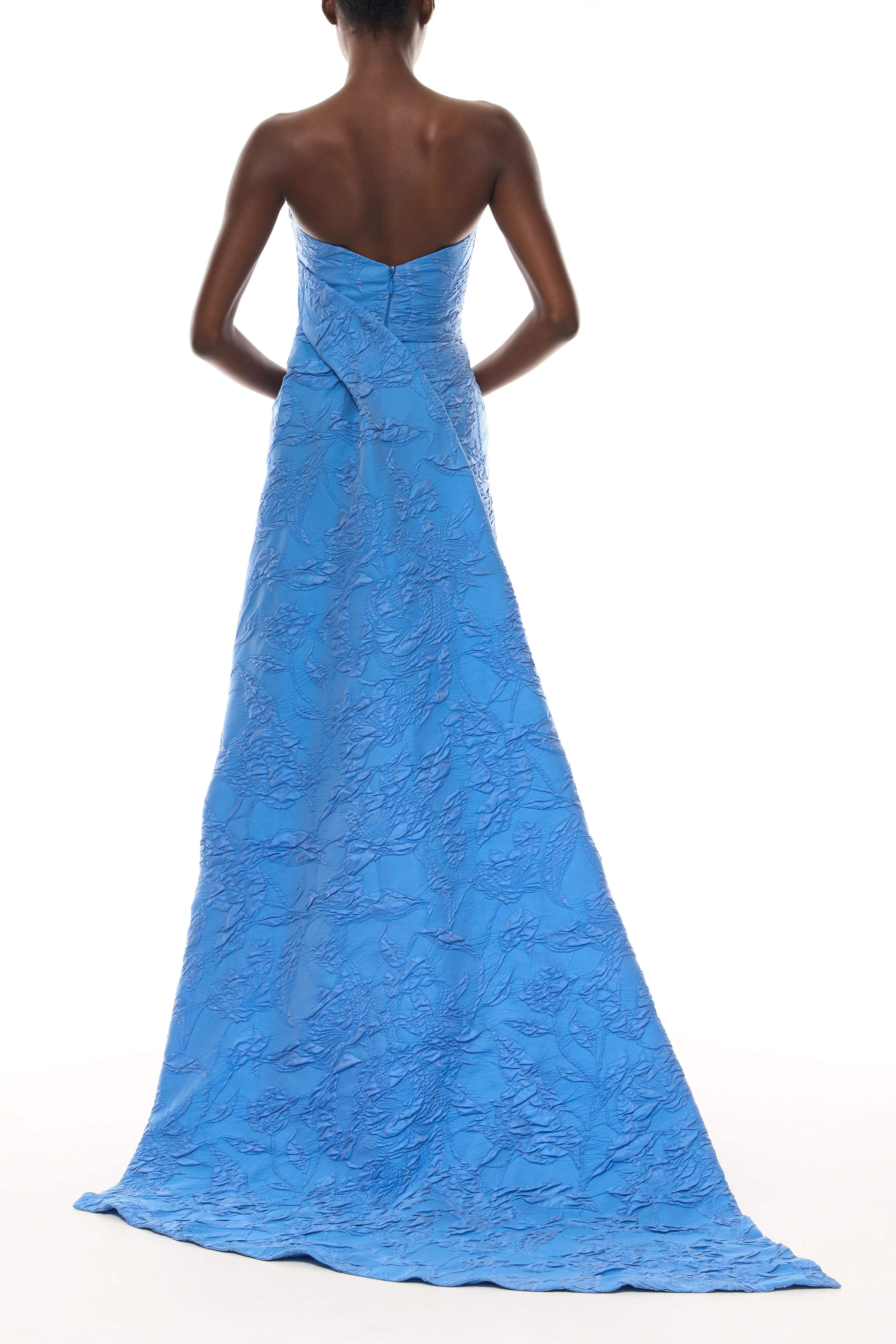 Draped Column Gown with Train - Image 5