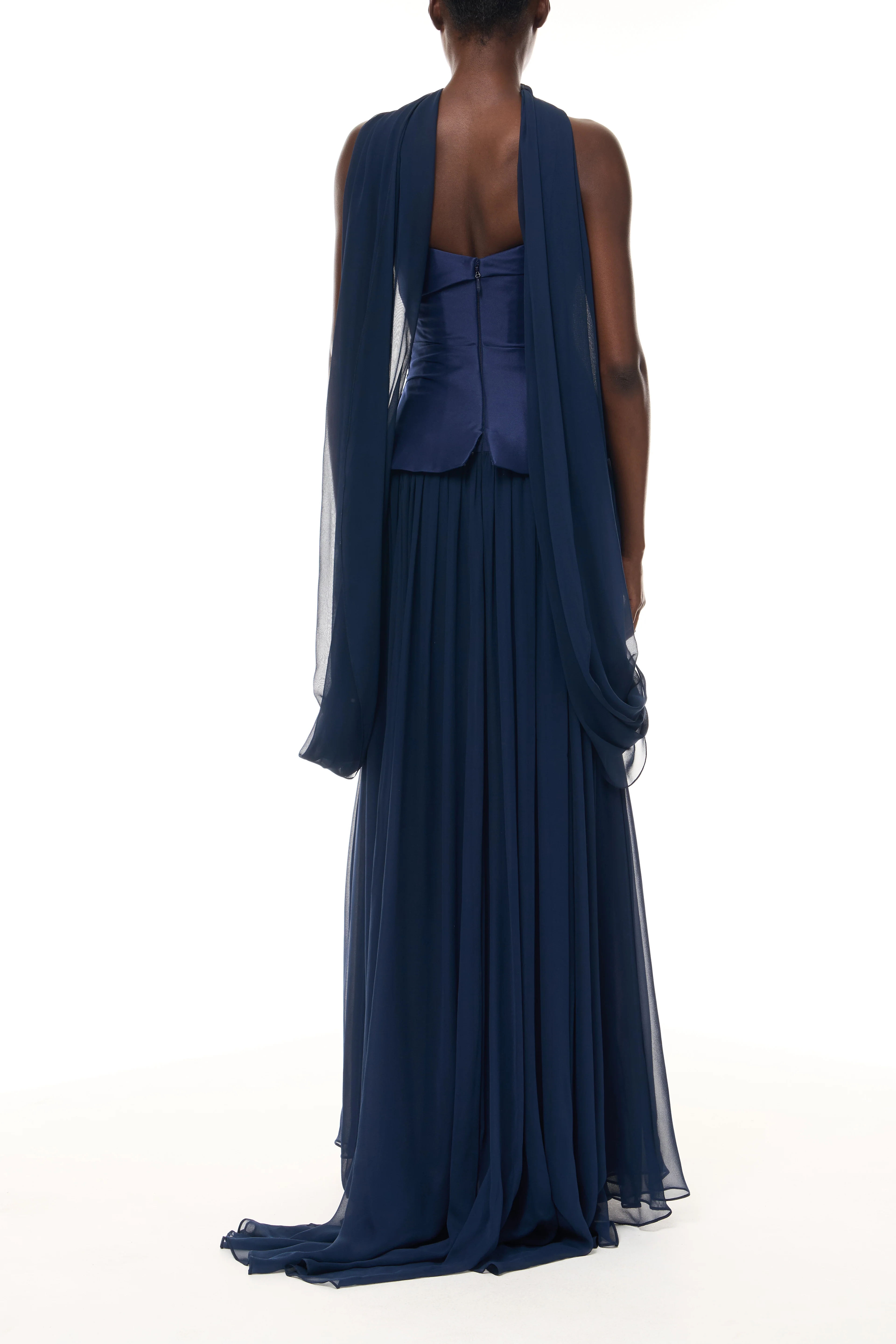 Drop Waist Corset Gown with Shawl - Image 6