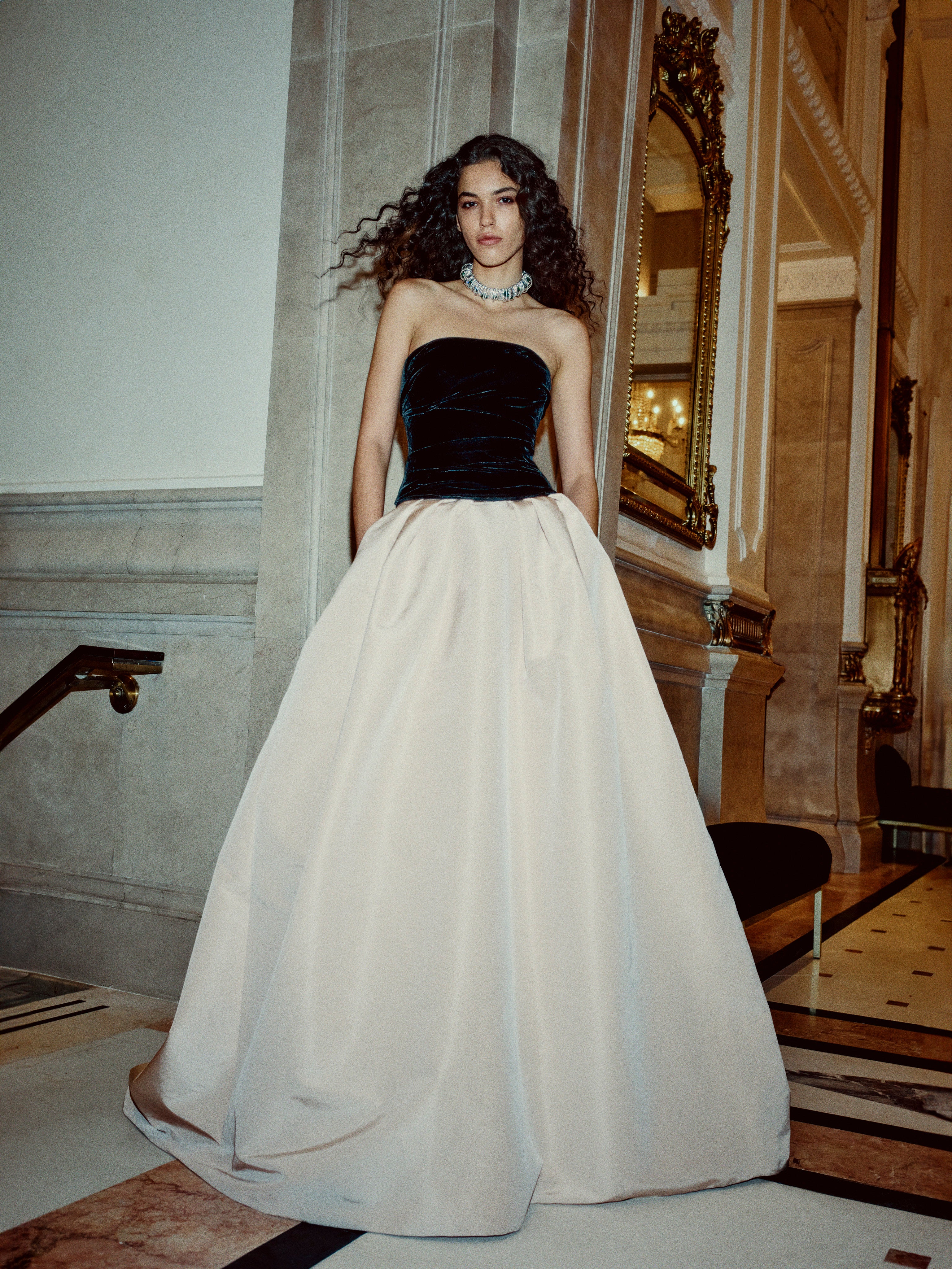 Drop Waist Velvet Faille Ballgown - Image 3