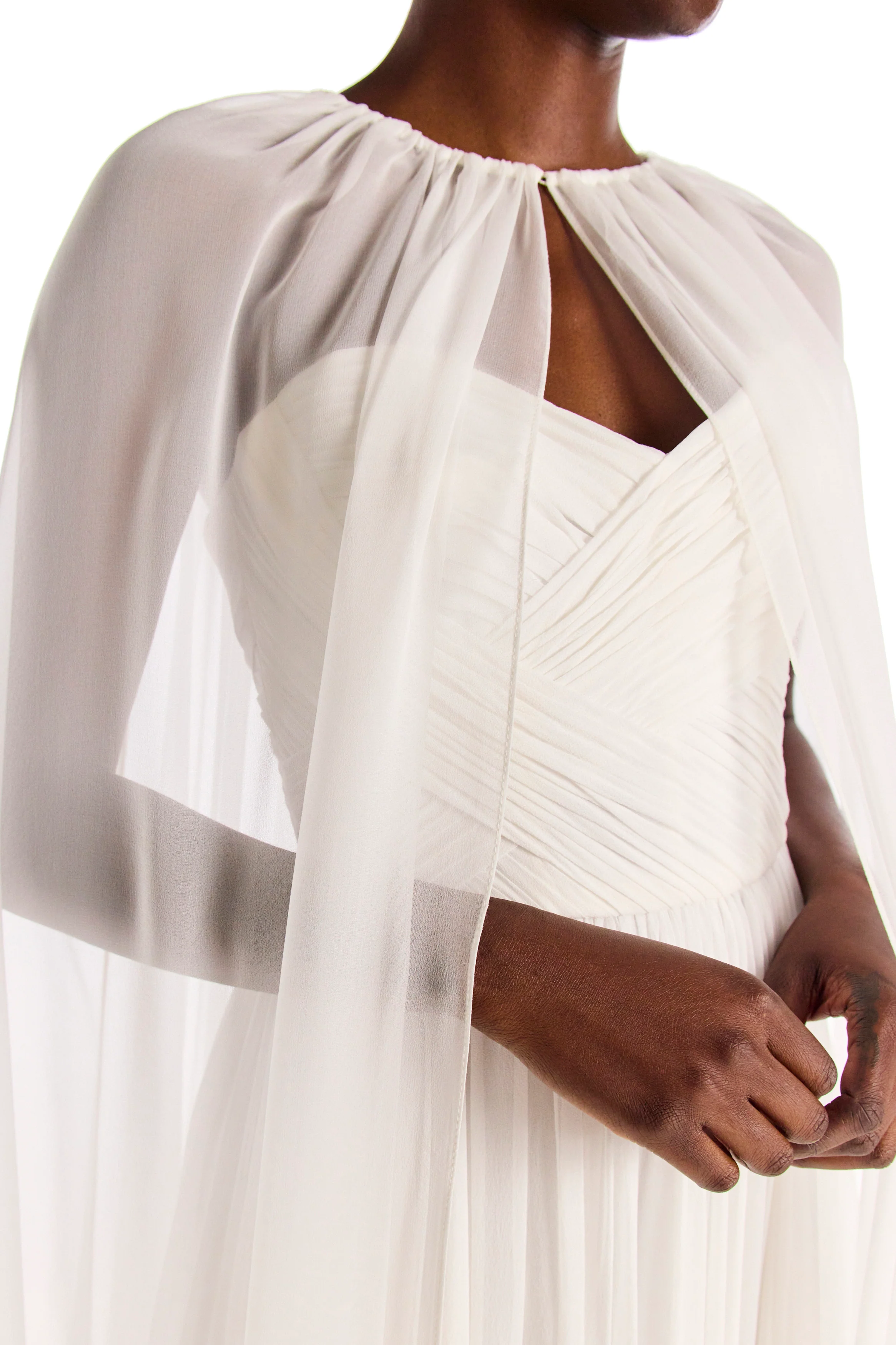 Floor Length Chiffon Evening Cape - Image 2