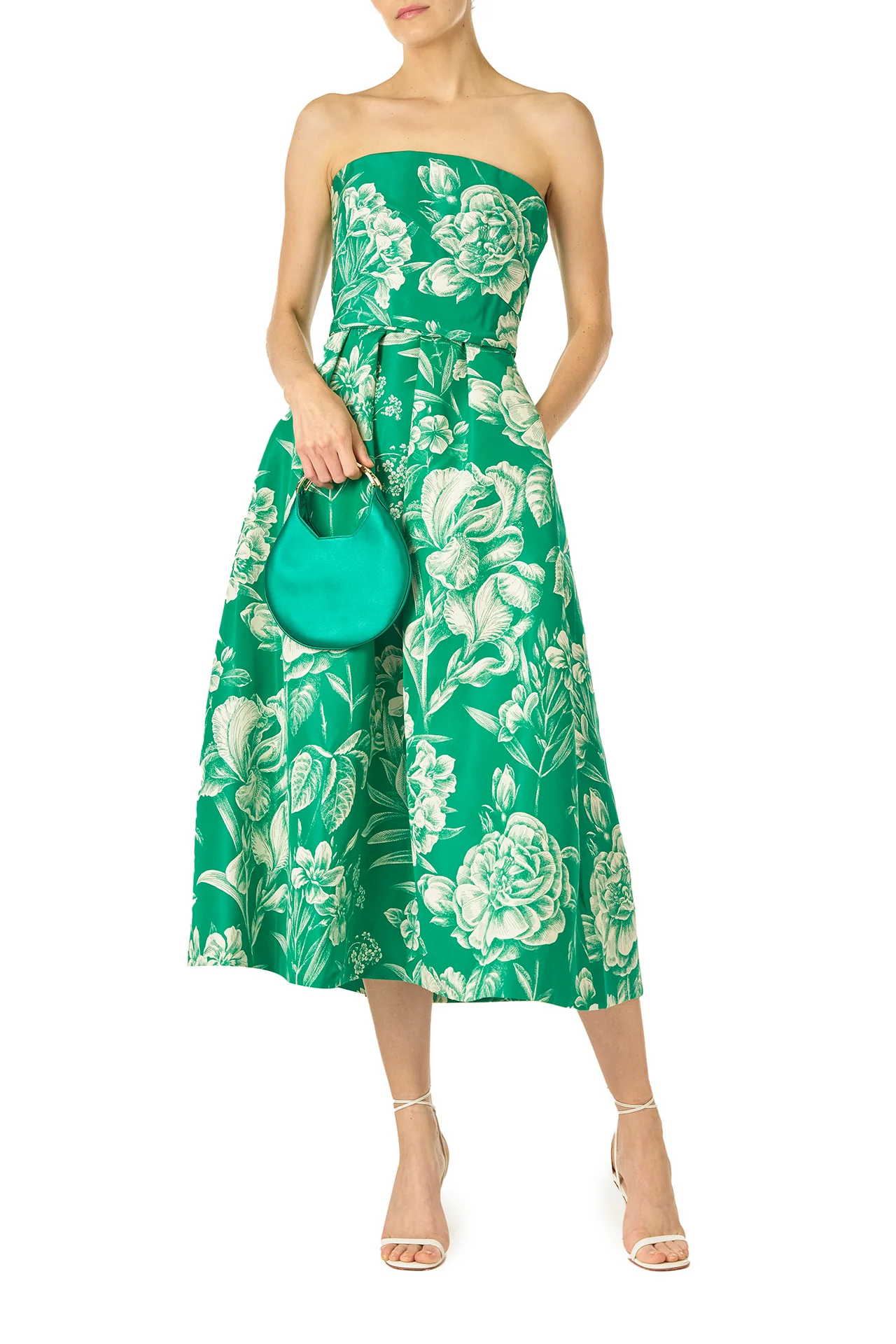 Floral Toile Strapless Dress - Image 4