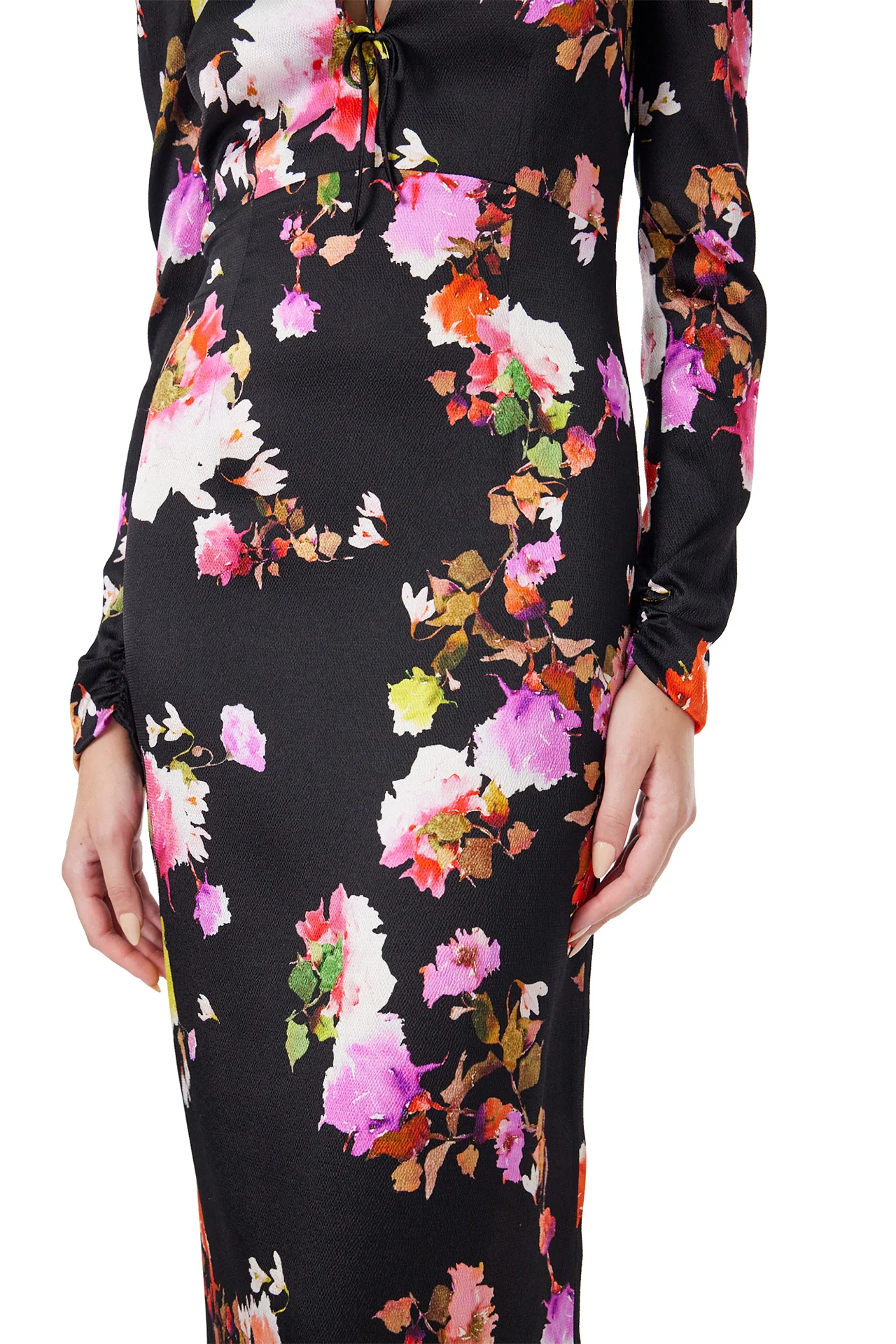High Neck Floral Midi Dress - Image 7
