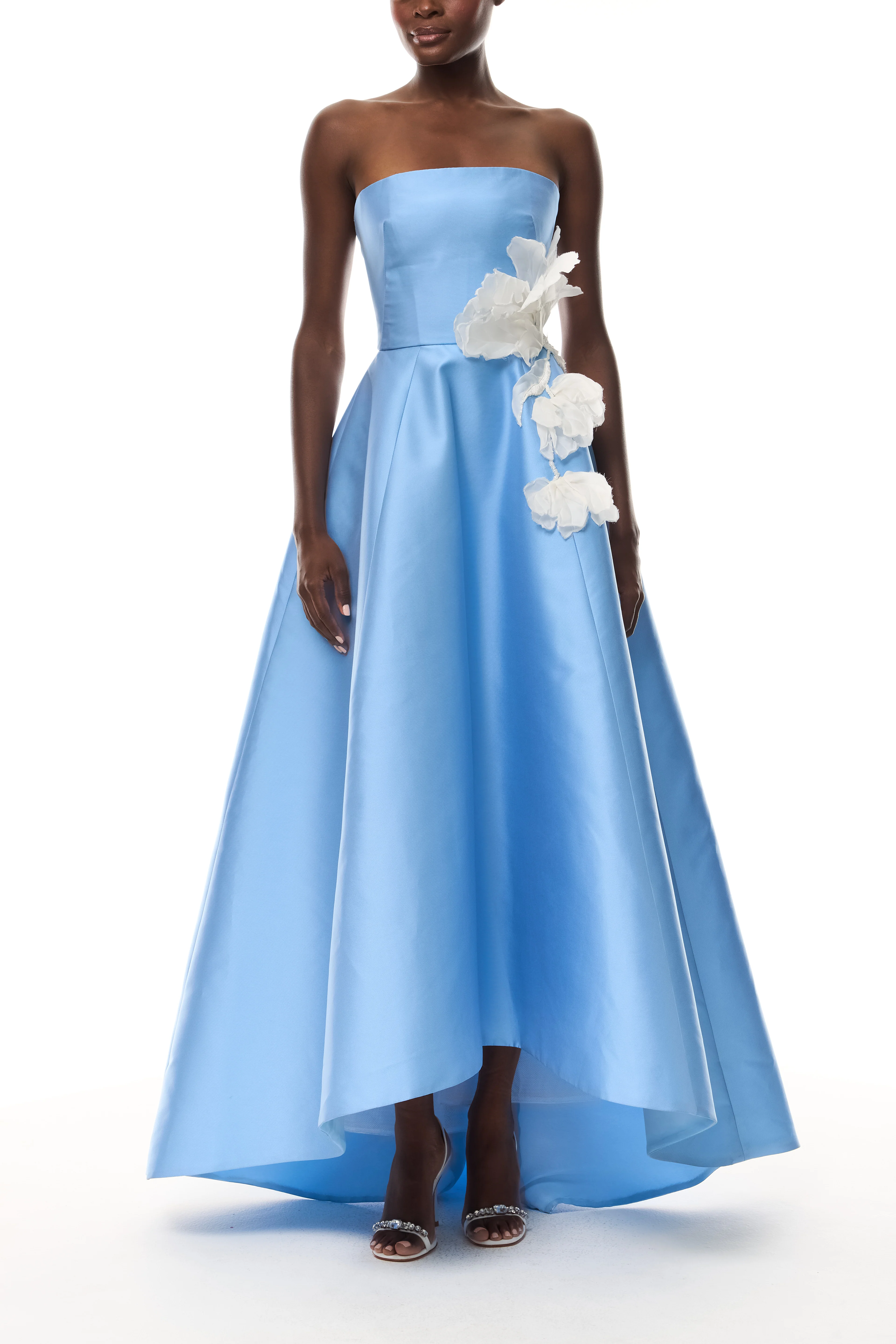 High-Low Floral Ball Gown