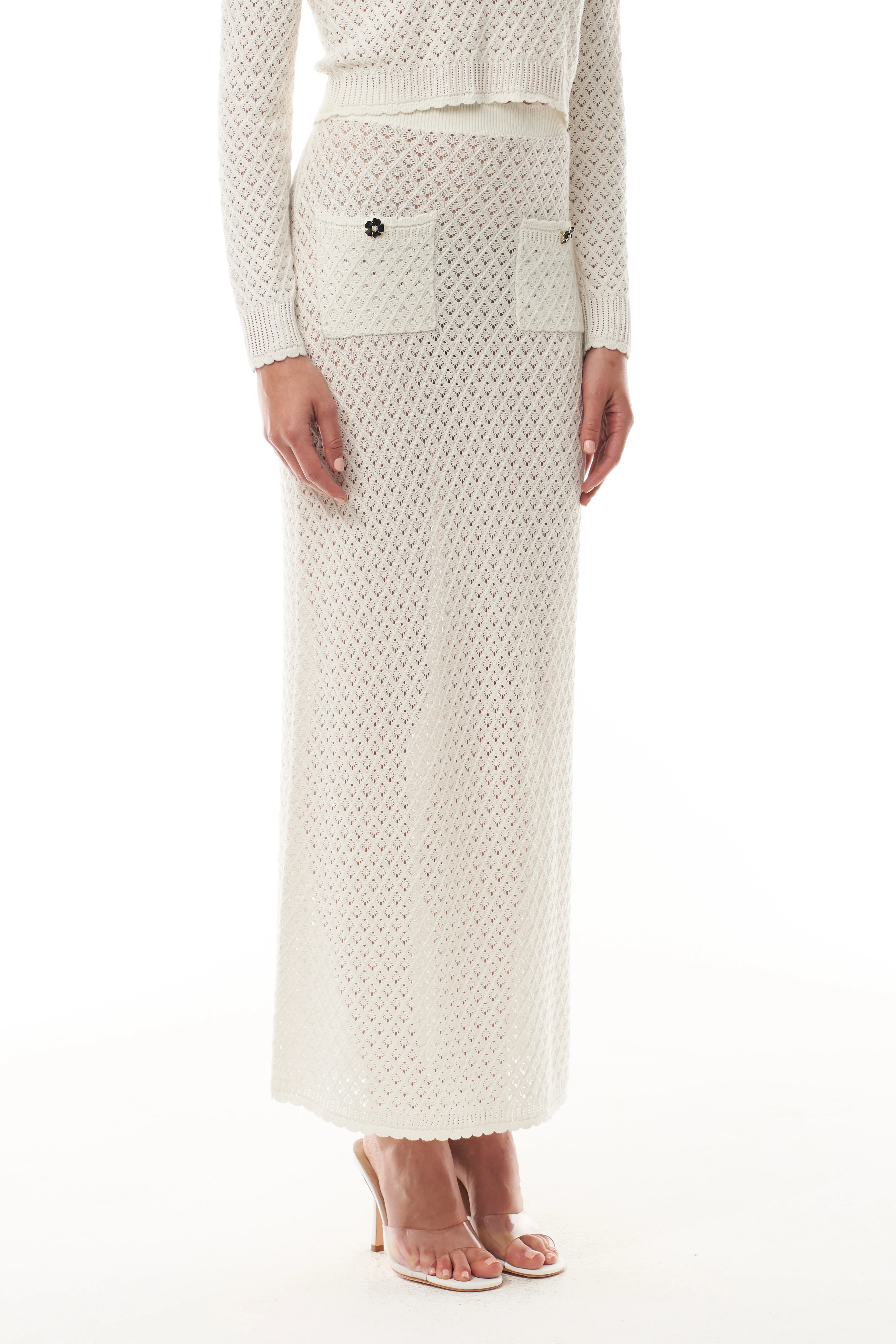 Lace Knit Midi Skirt