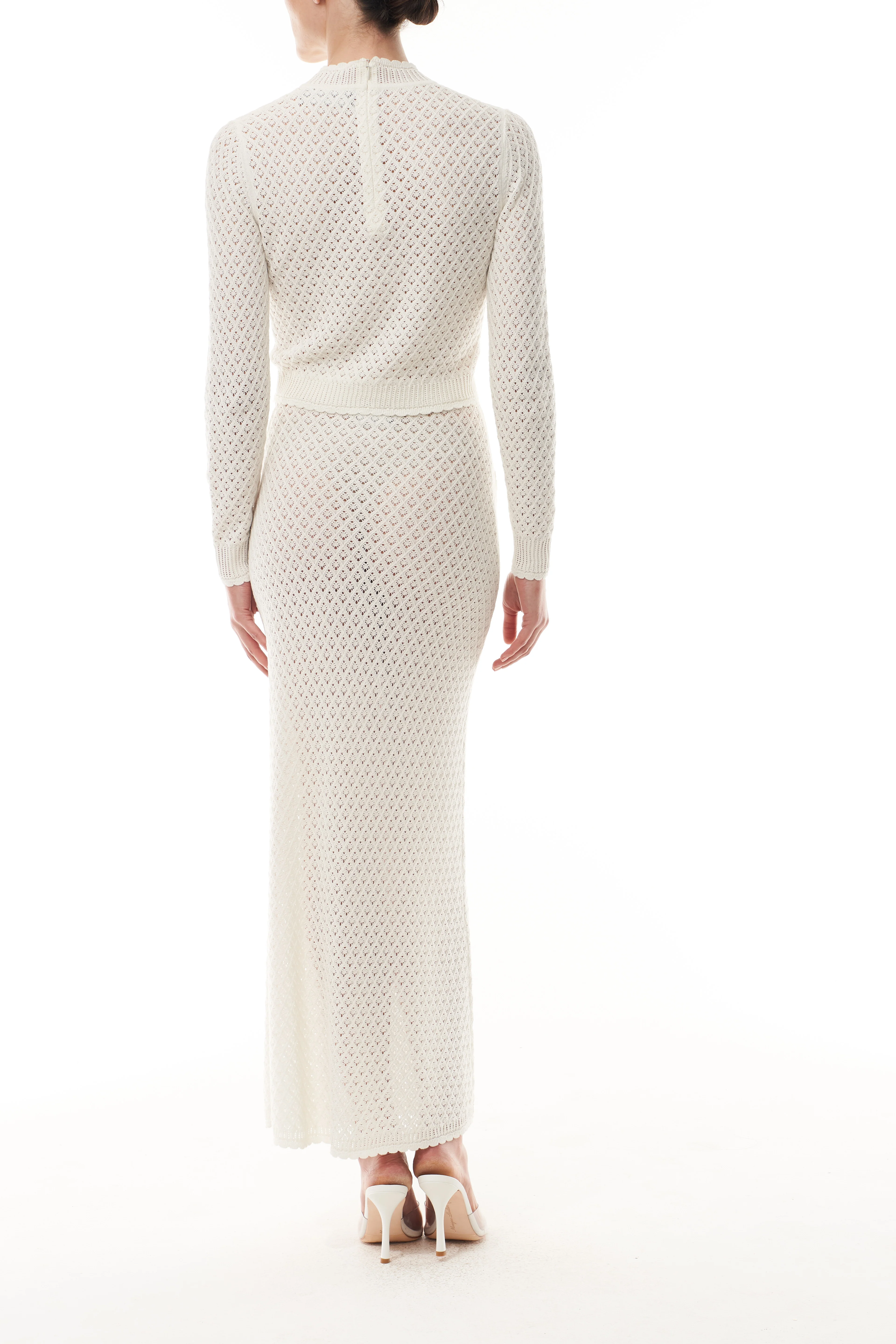 Lace Knit Mock Neck Top - Image 5
