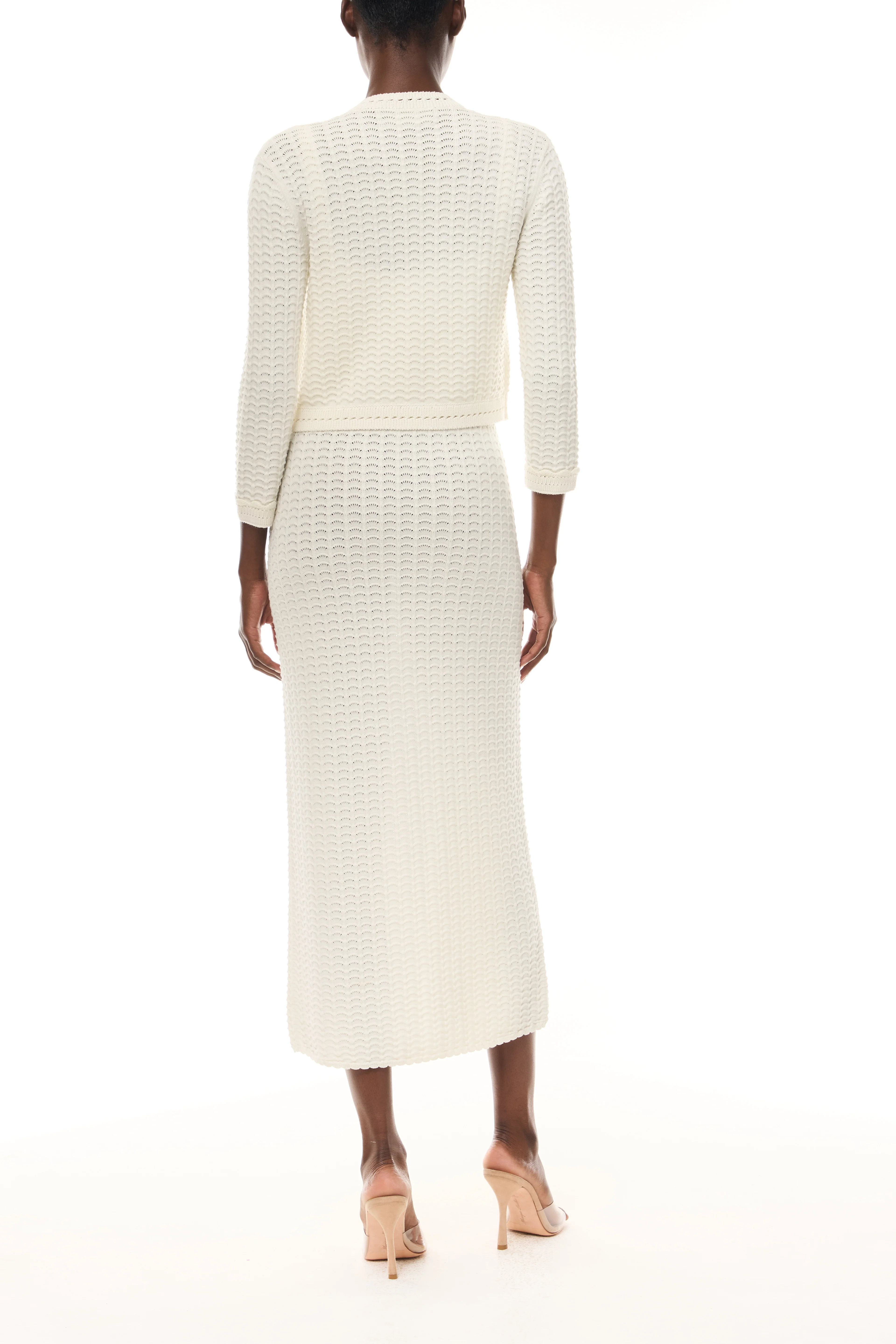 Ivory Lace-Stitch Cardigan - Image 5