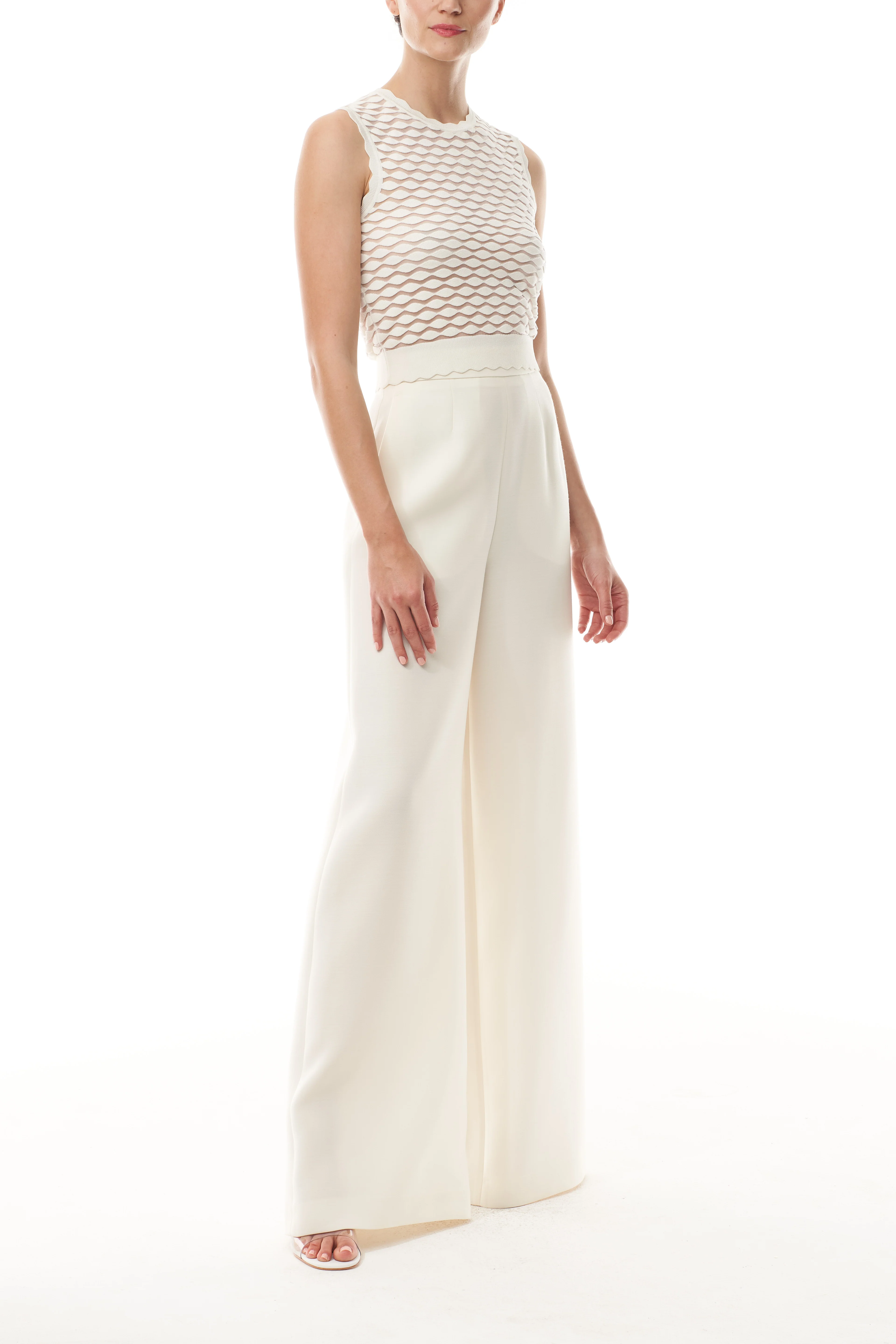 Ivory Scallop Knit Cardigan - Image 4