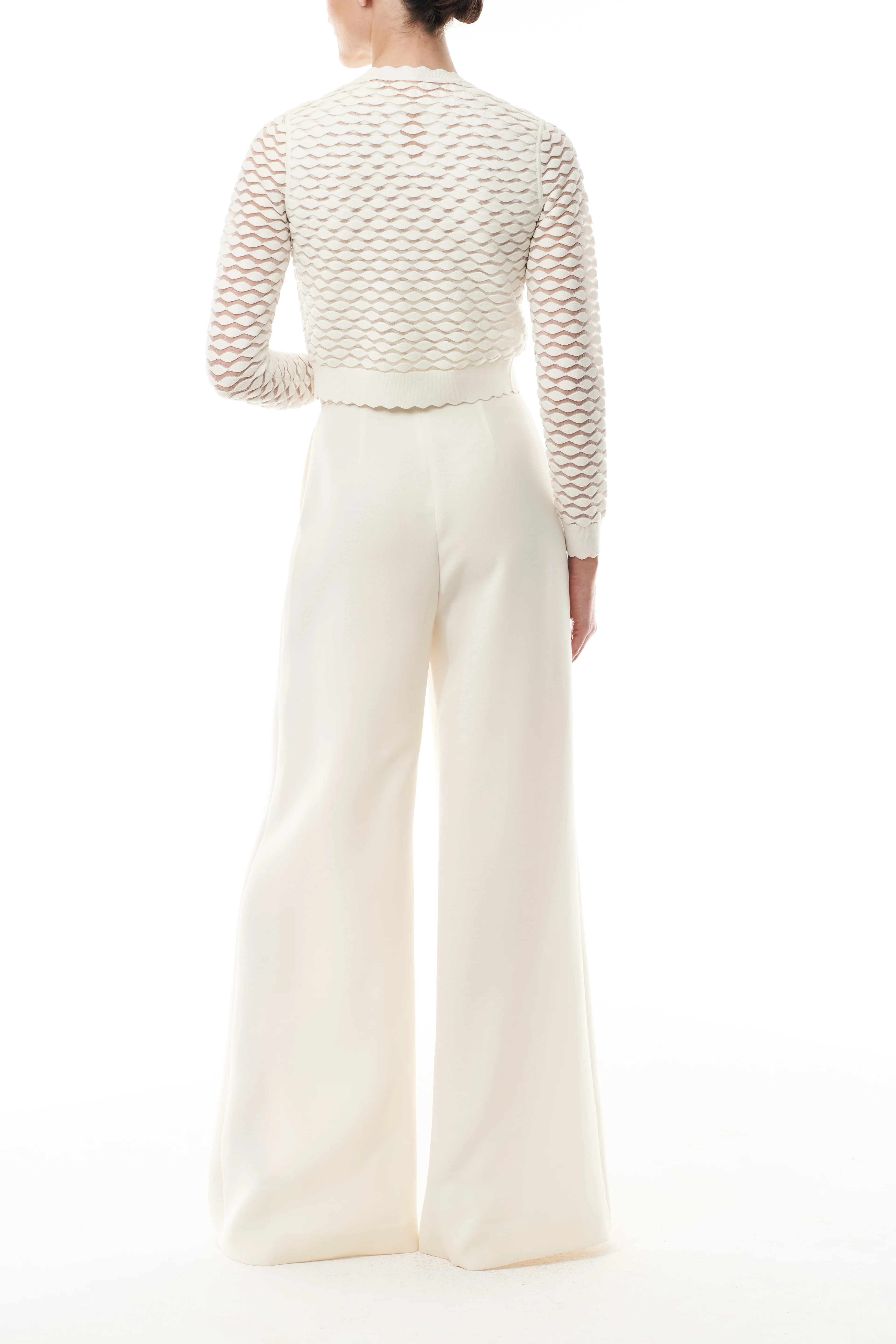 Ivory Scallop Knit Cardigan - Image 5