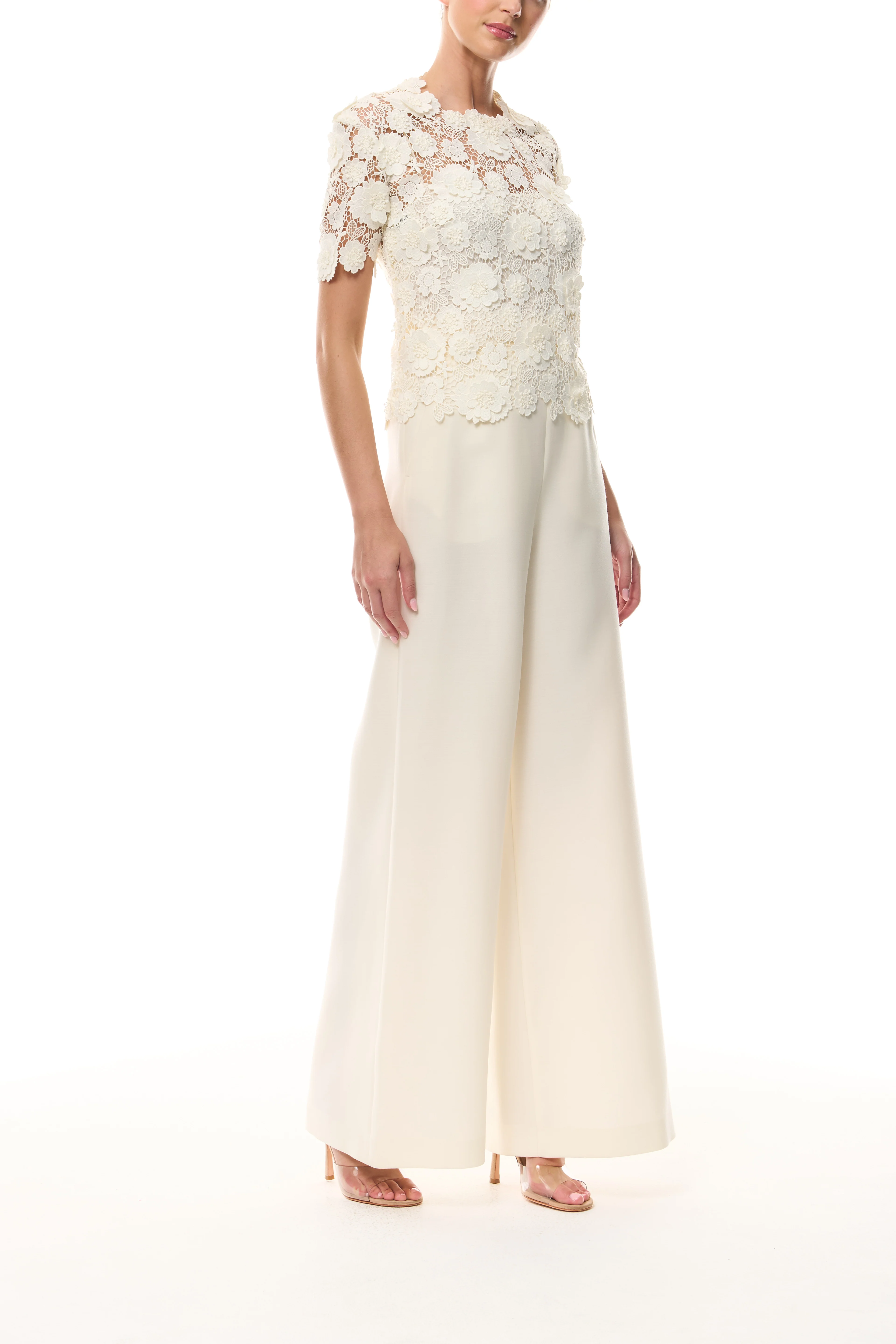 Ivory Short Sleeve Lace Blouse - Image 5