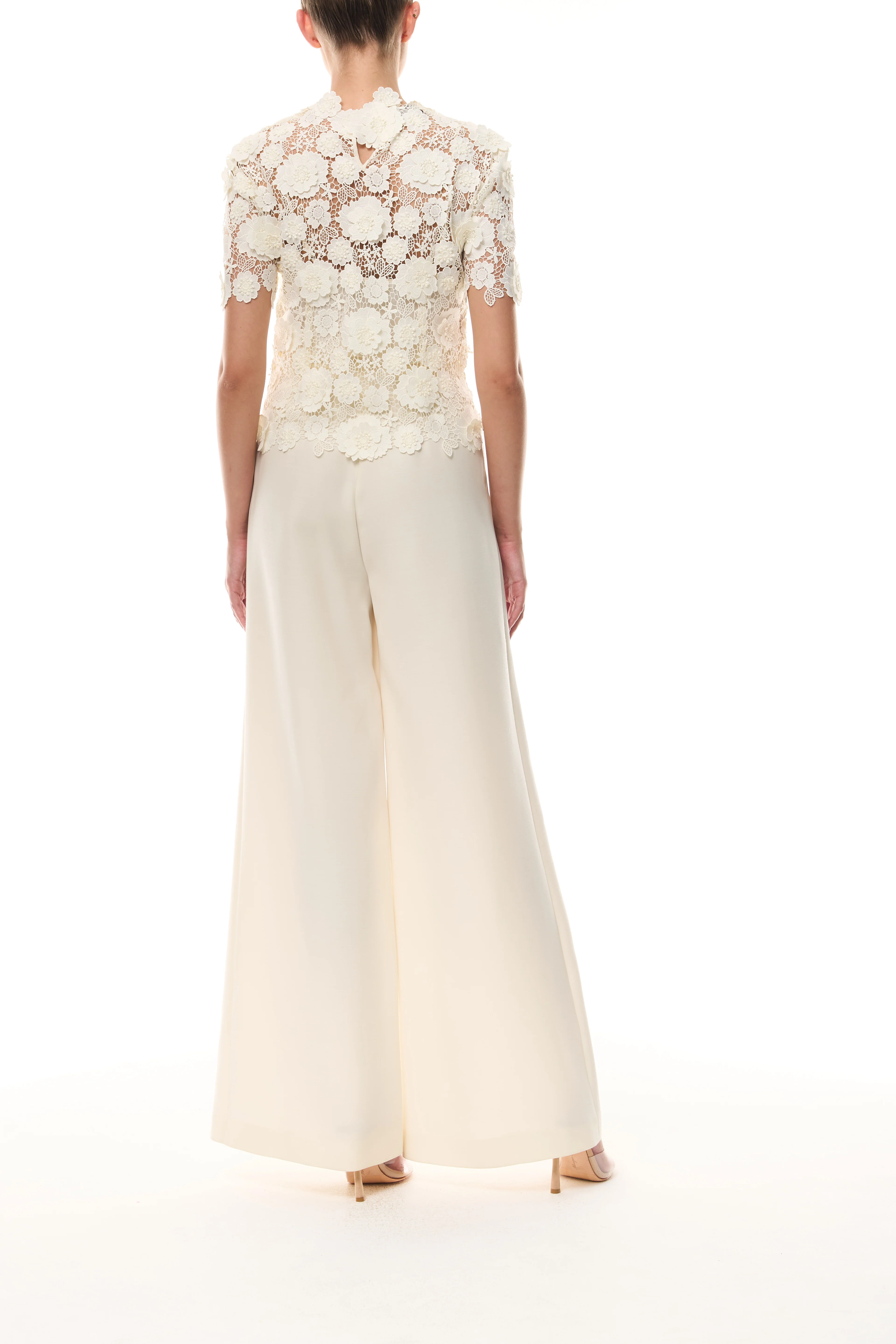 Ivory Short Sleeve Lace Blouse - Image 6
