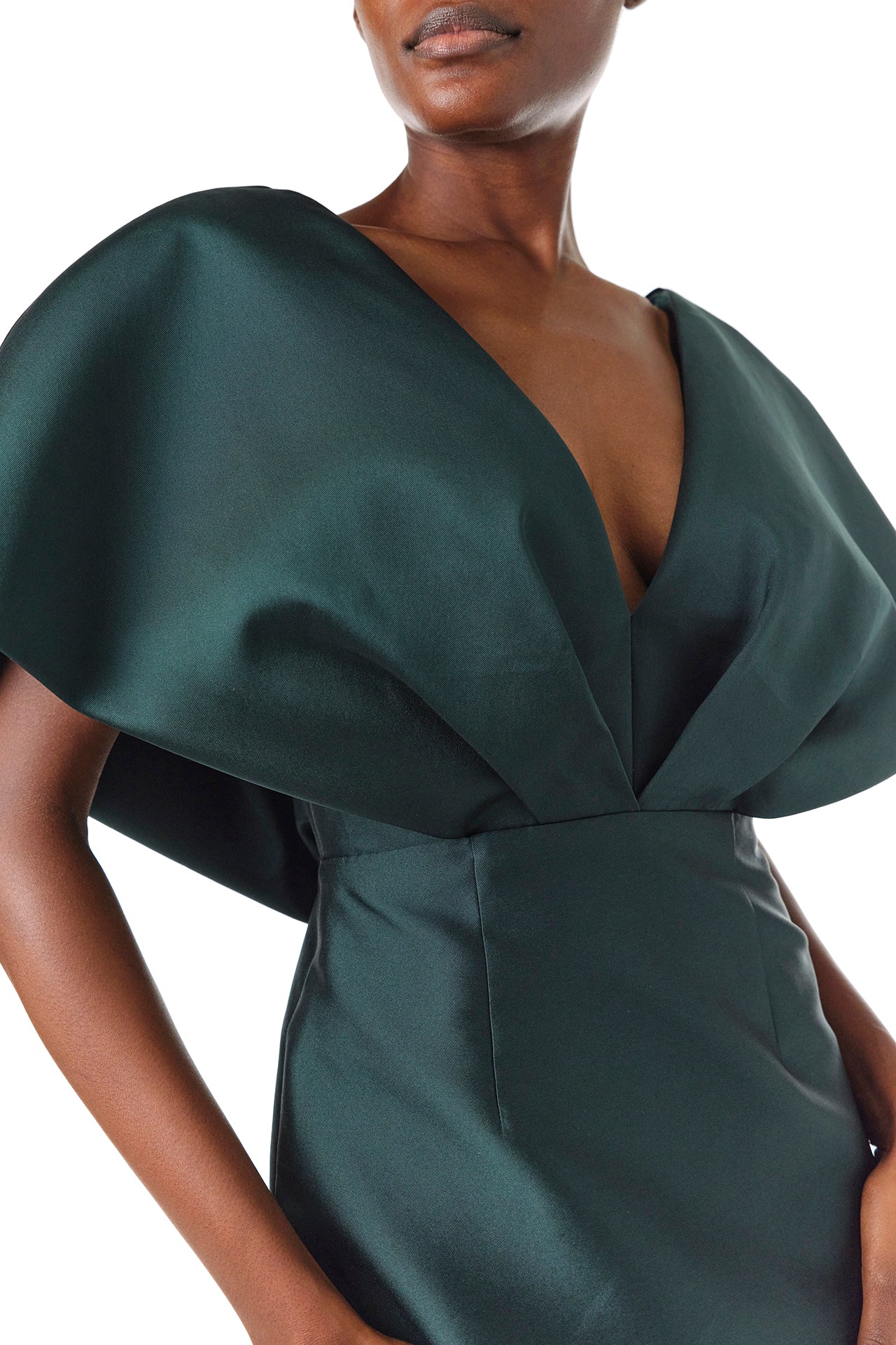 V-Neck Sculptural Column Gown - Image 2