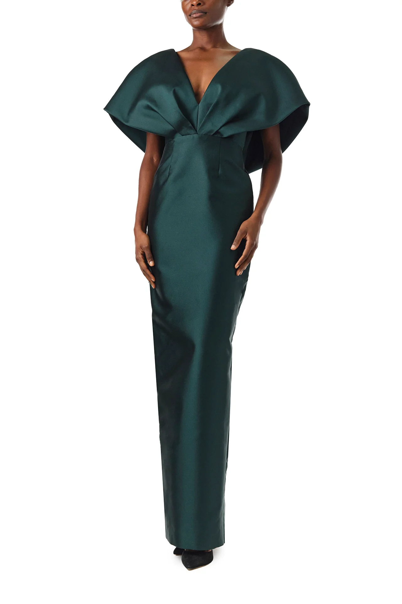 V-Neck Sculptural Column Gown - Image 3
