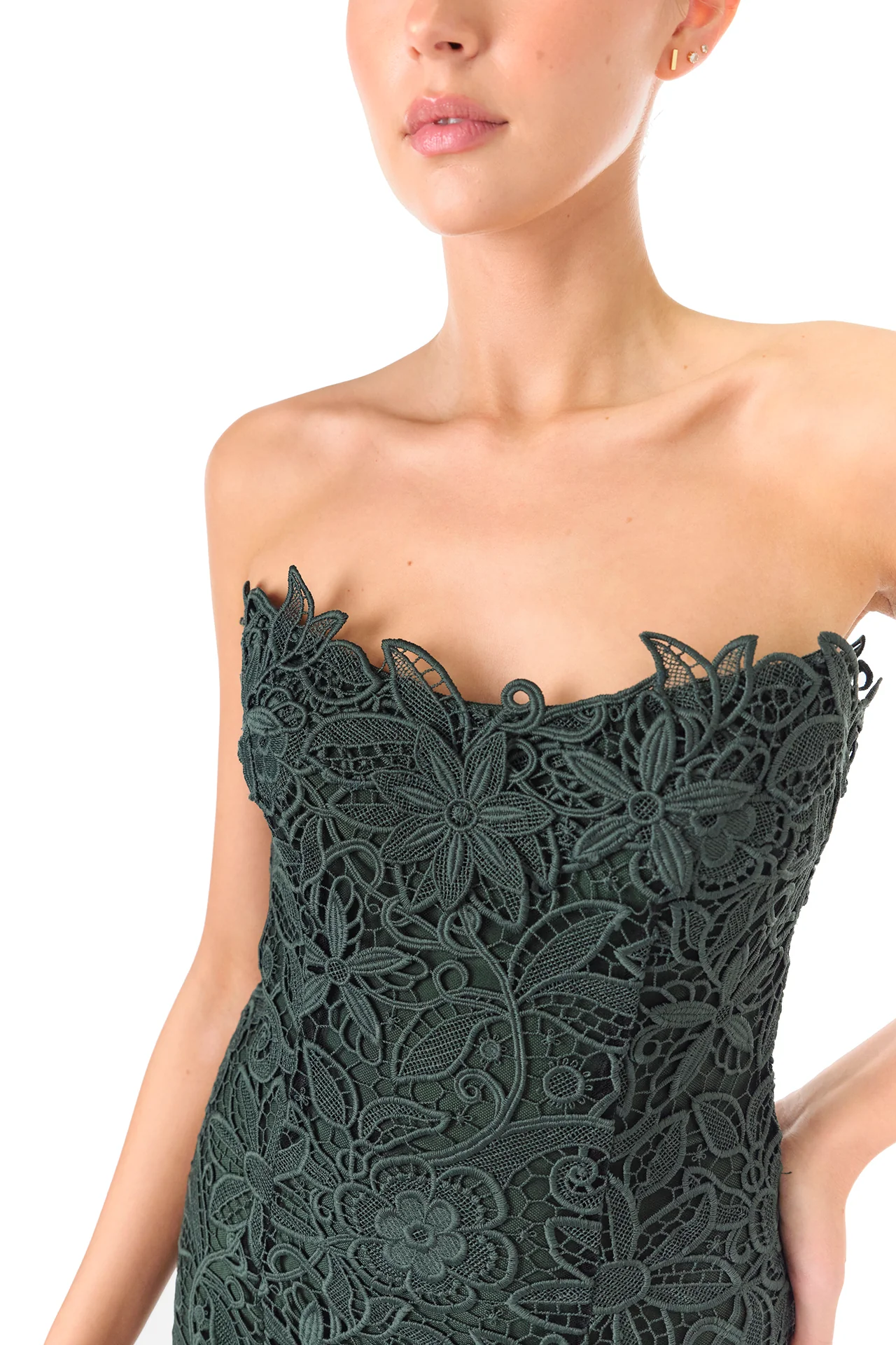 Strapless Lace Sheath Dress - Image 2