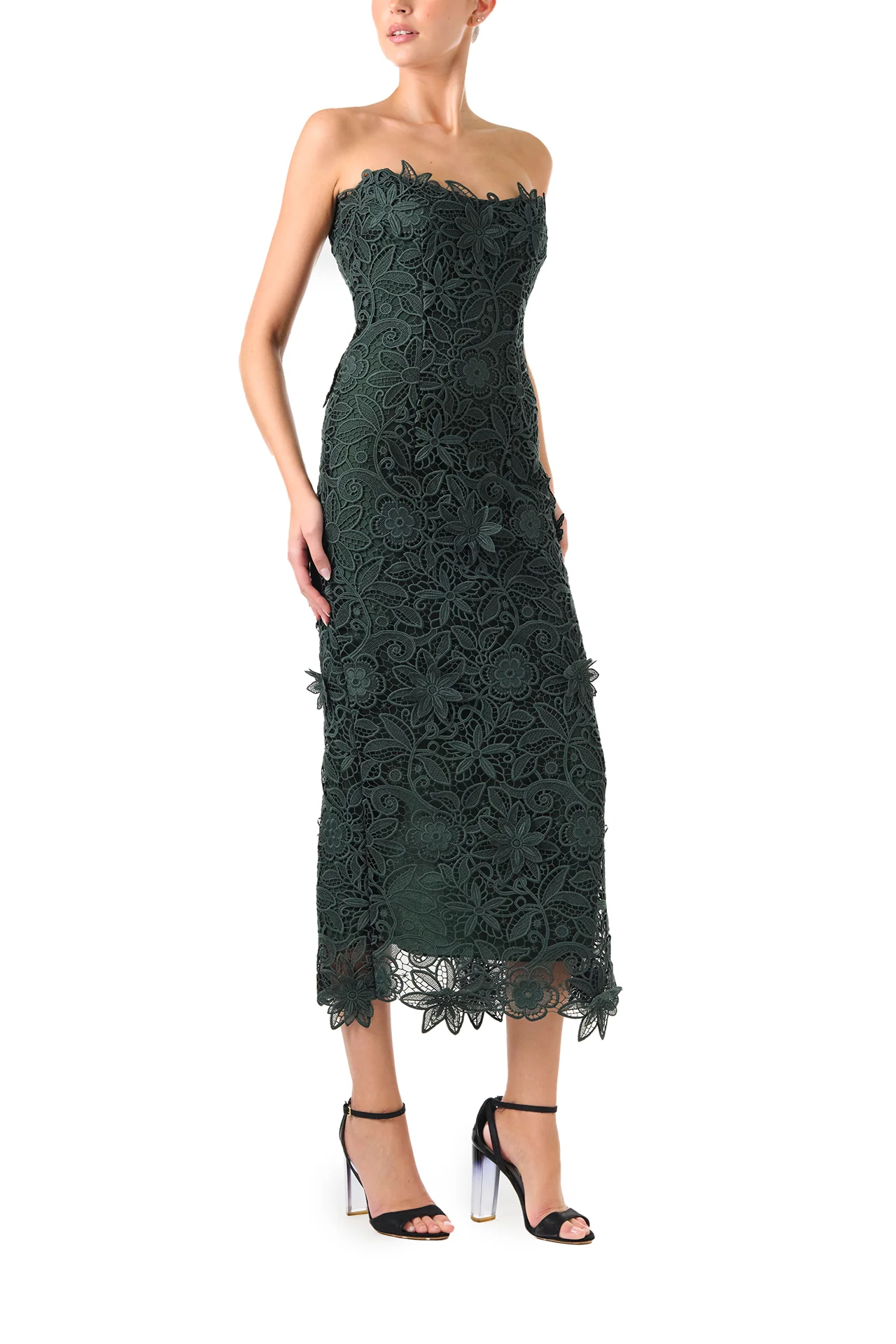 Strapless Lace Sheath Dress - Image 5
