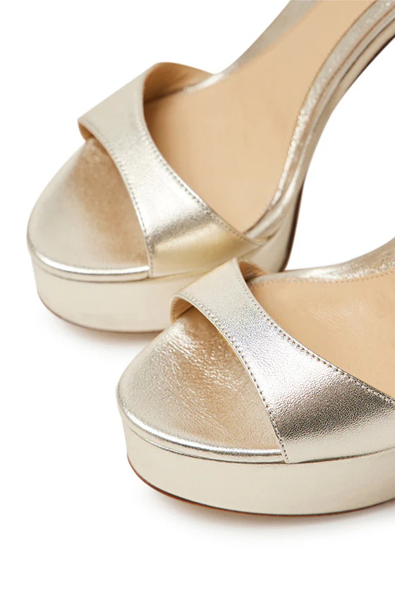 Khloe Leather Platform Platina - Image 4
