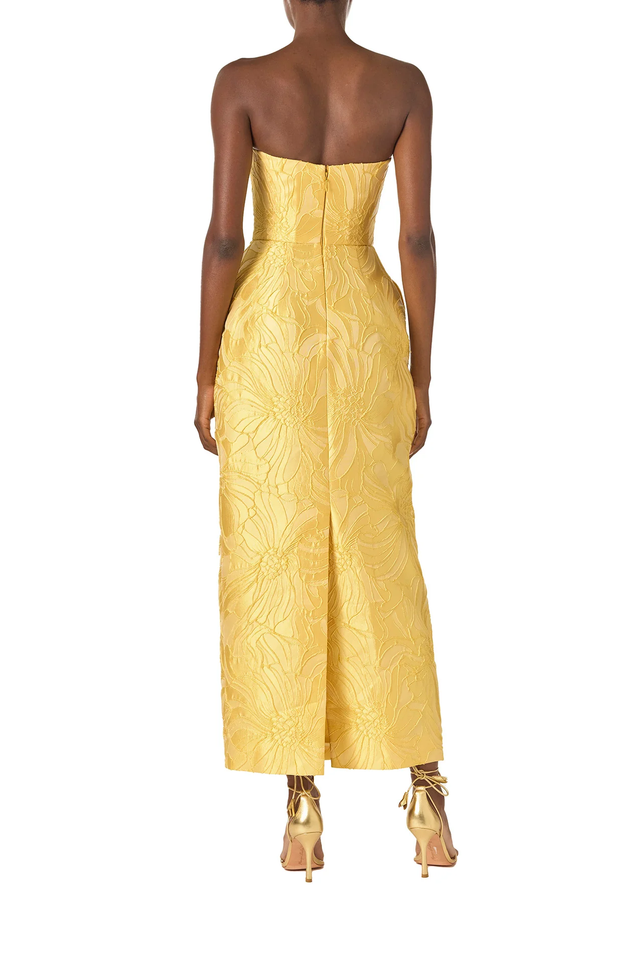 Lemon Floral Jacquard Dress - Image 4
