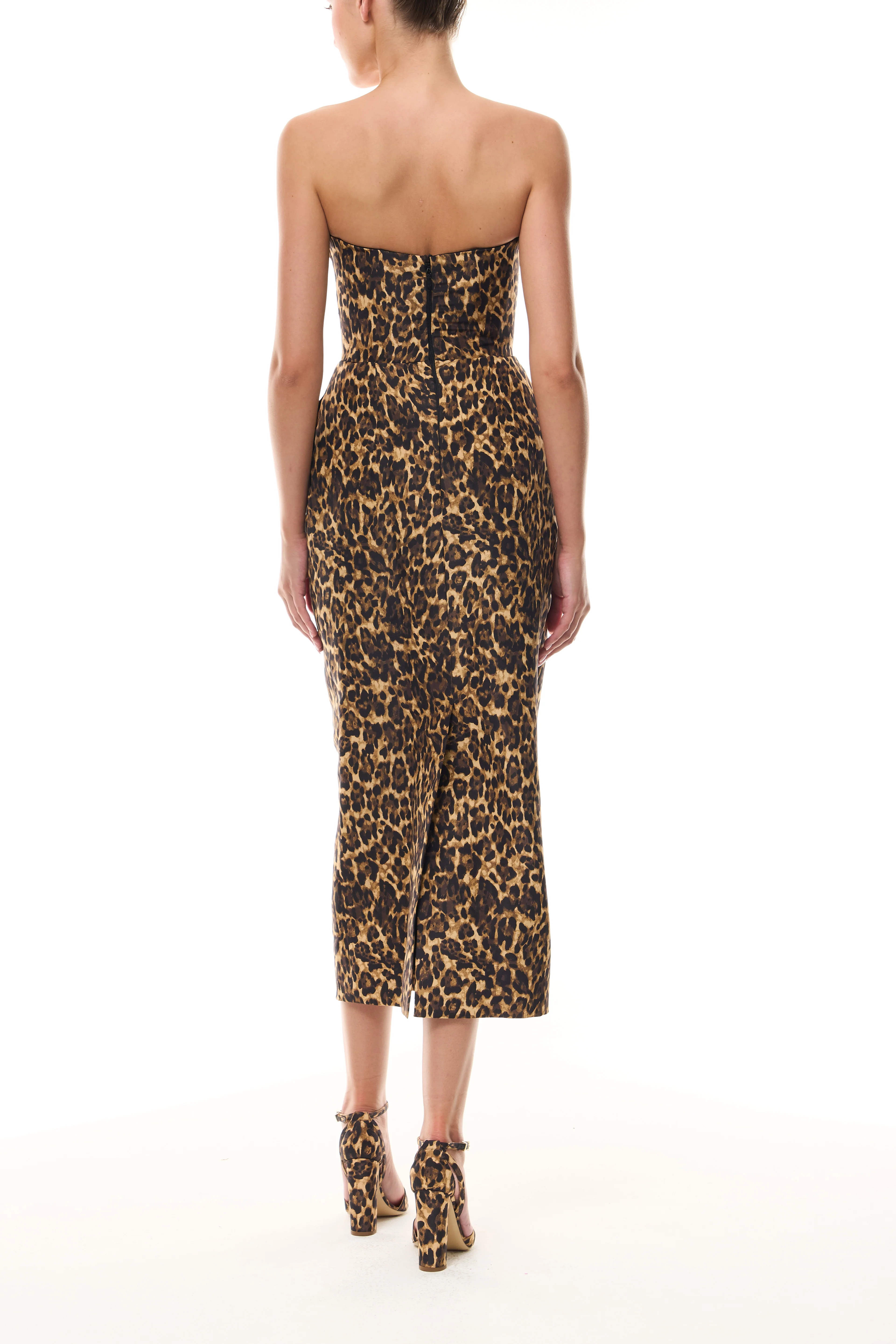 Leopard Printed Cocktail Dress - Image 7