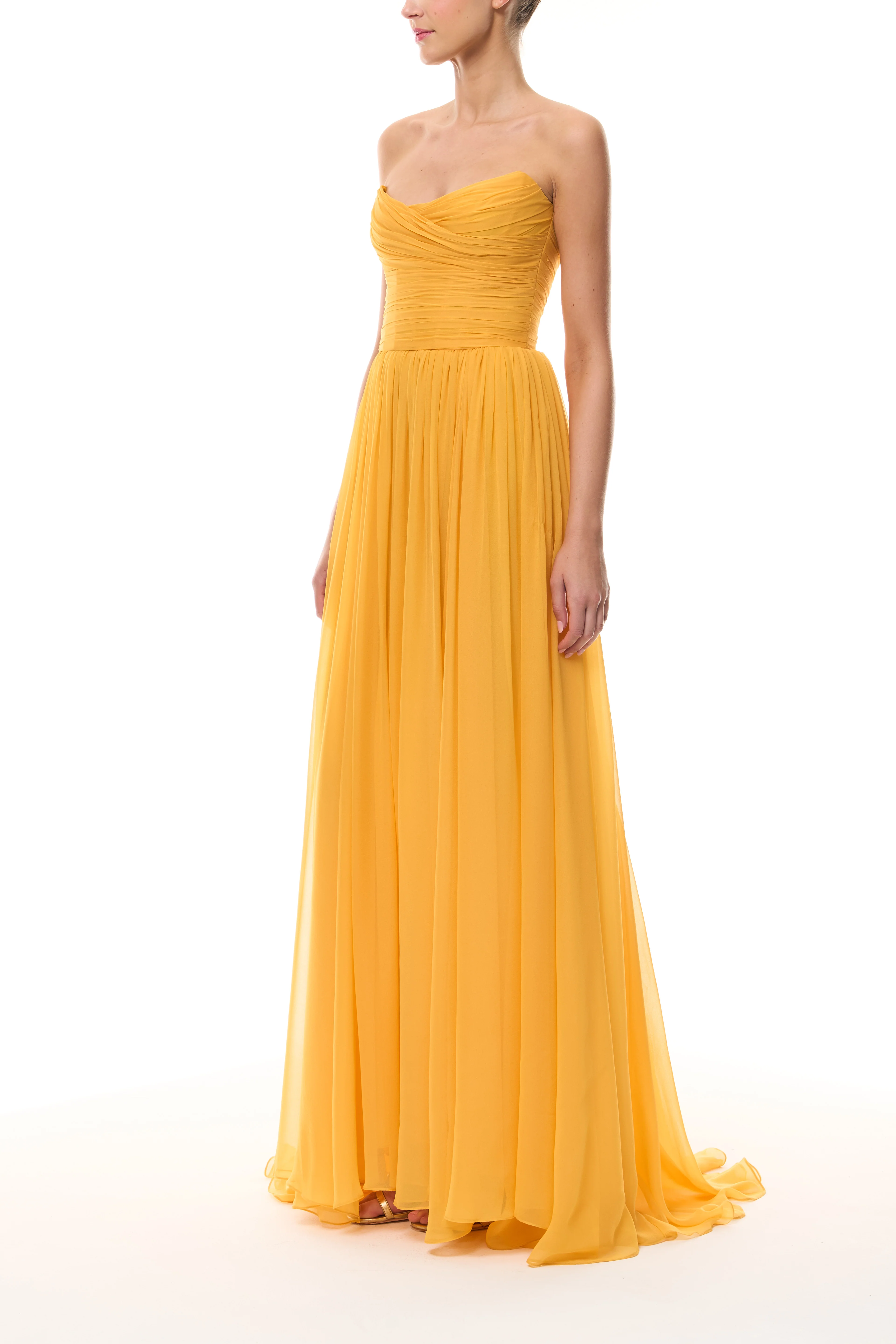 Mango Chiffon Strapless Gown - Image 4