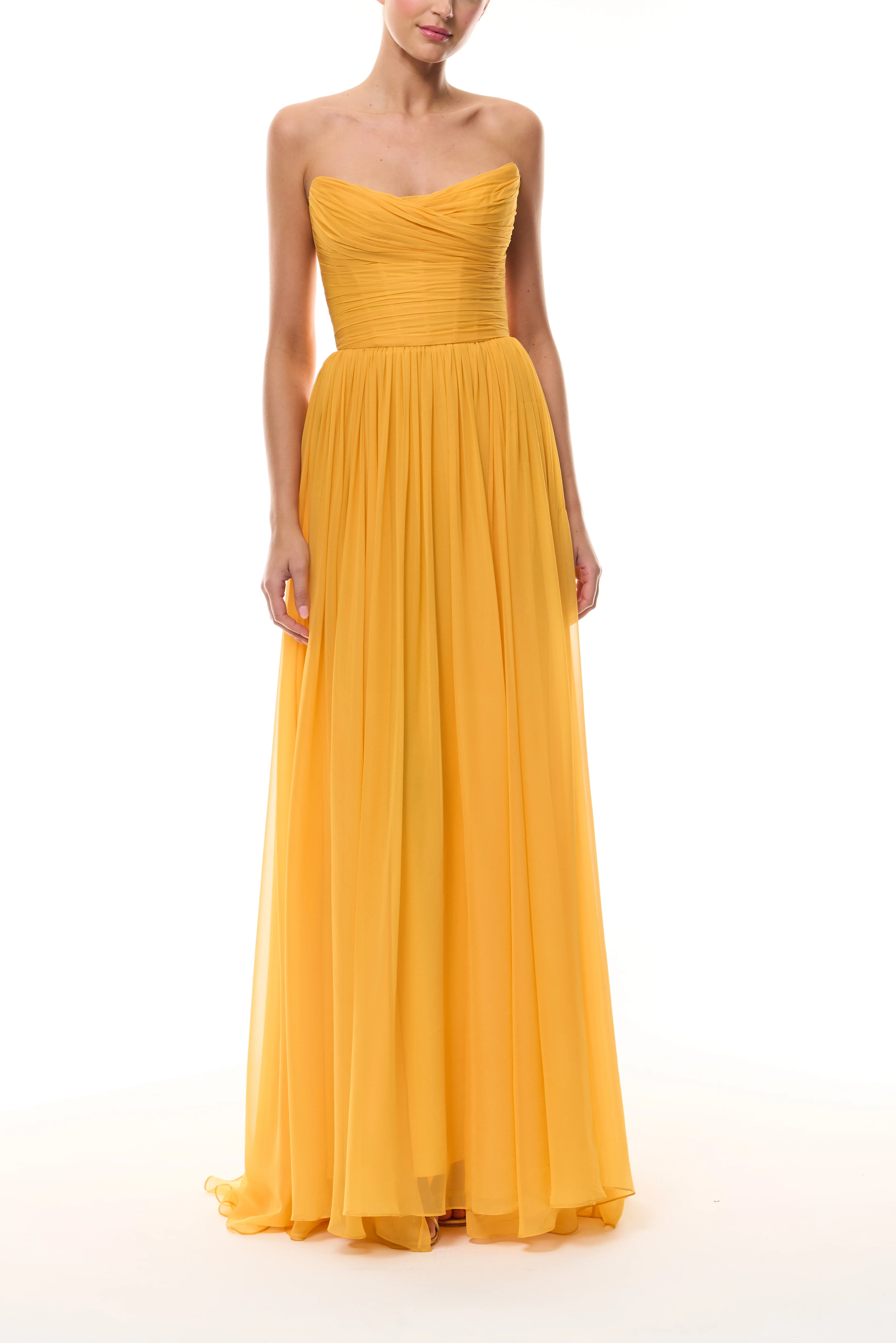 Mango Chiffon Strapless Gown - Image 5