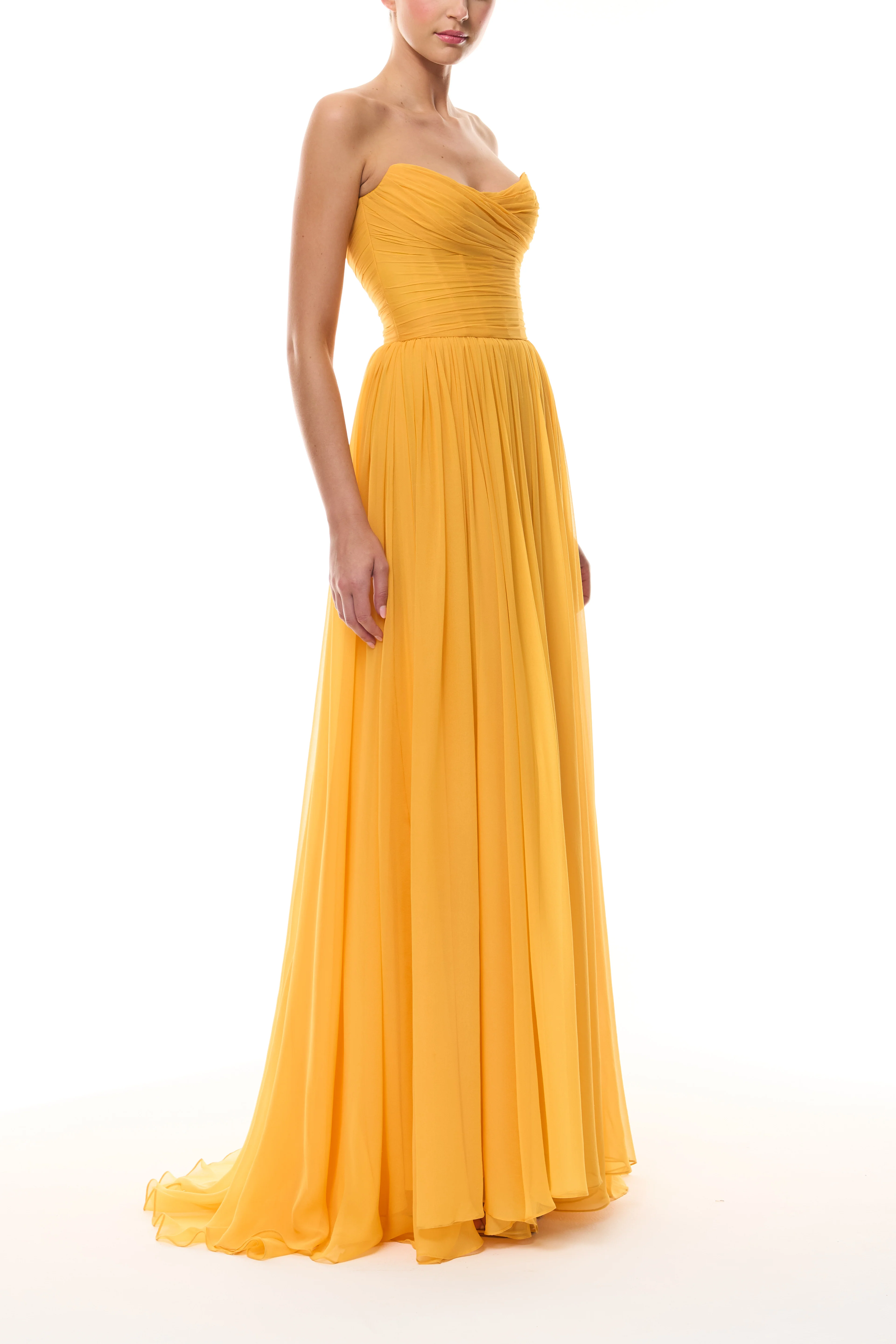 Mango Chiffon Strapless Gown - Image 6