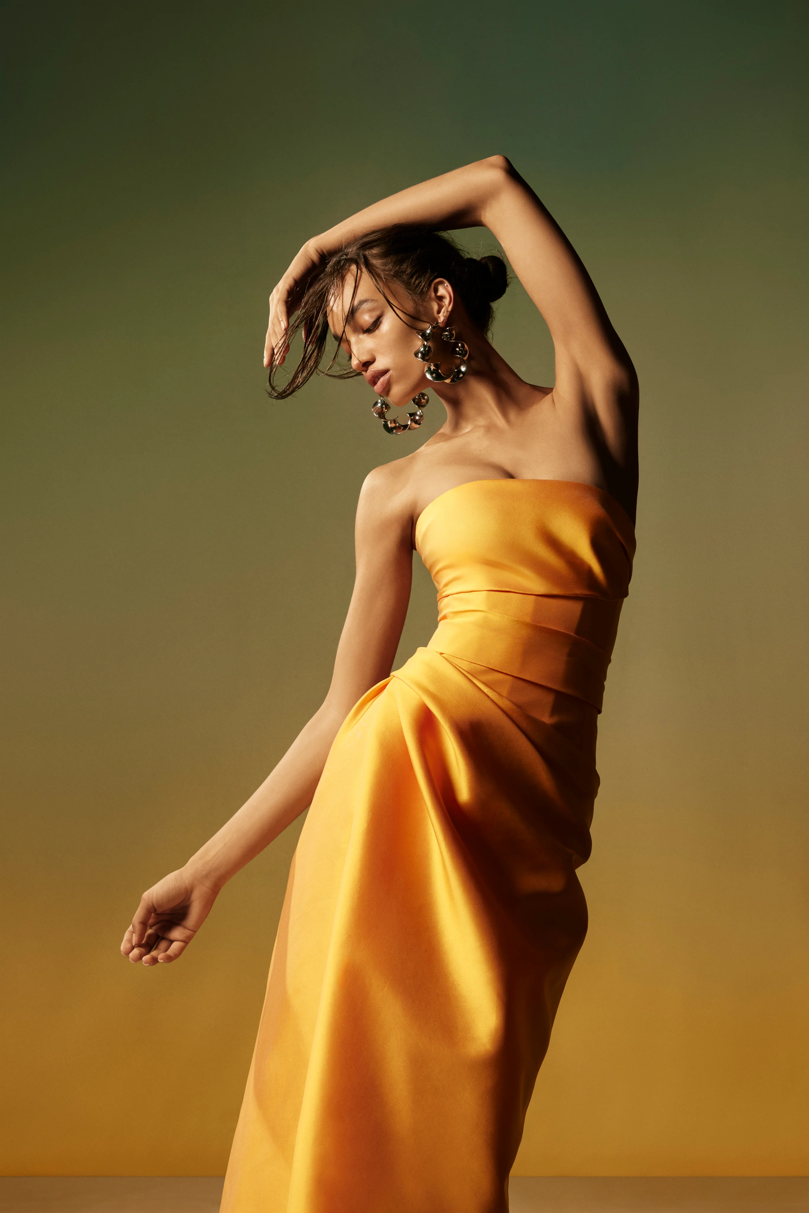 Mango Mikado Gown with Slit - Image 2