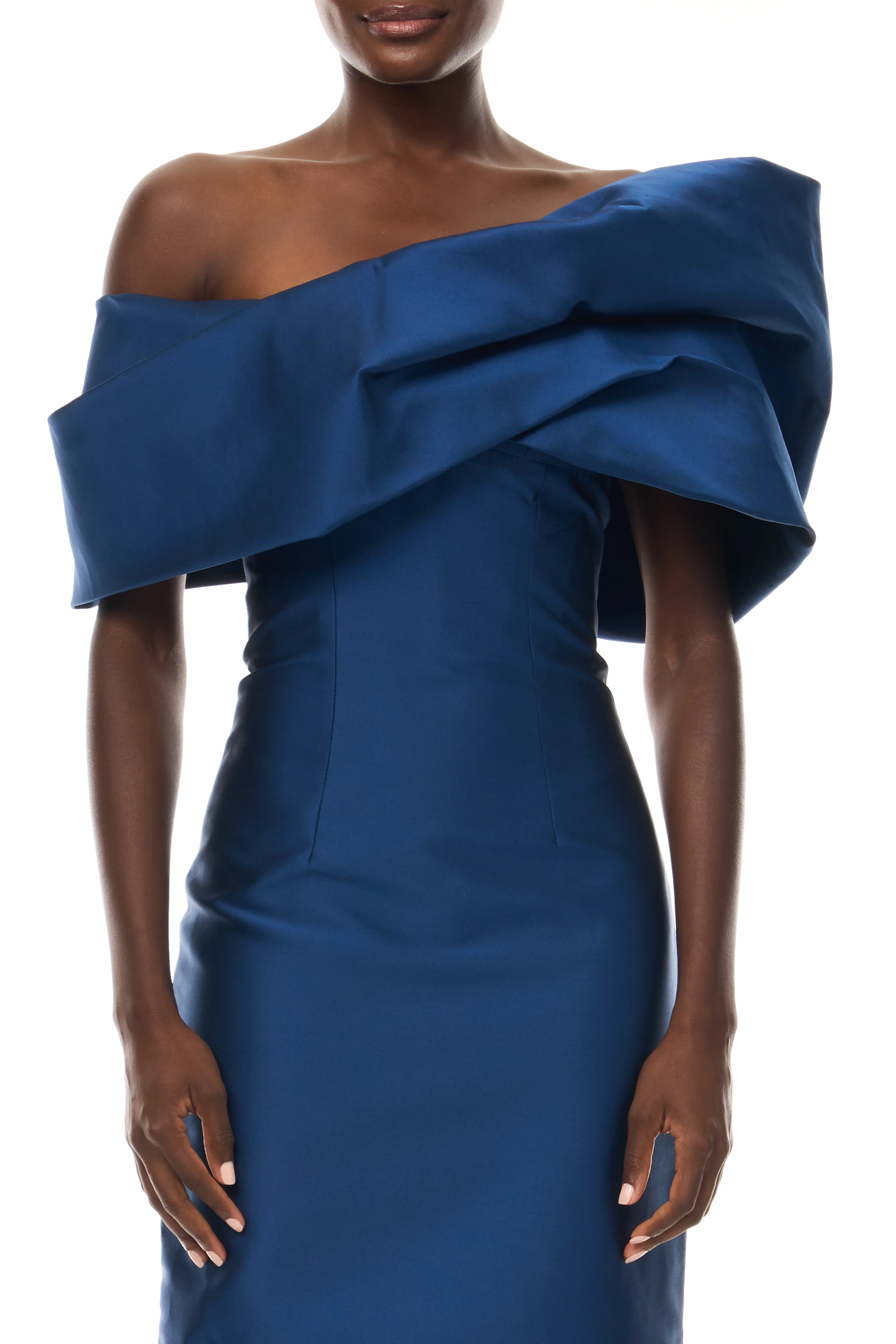 Asymmetric Draped Column Gown - Image 2