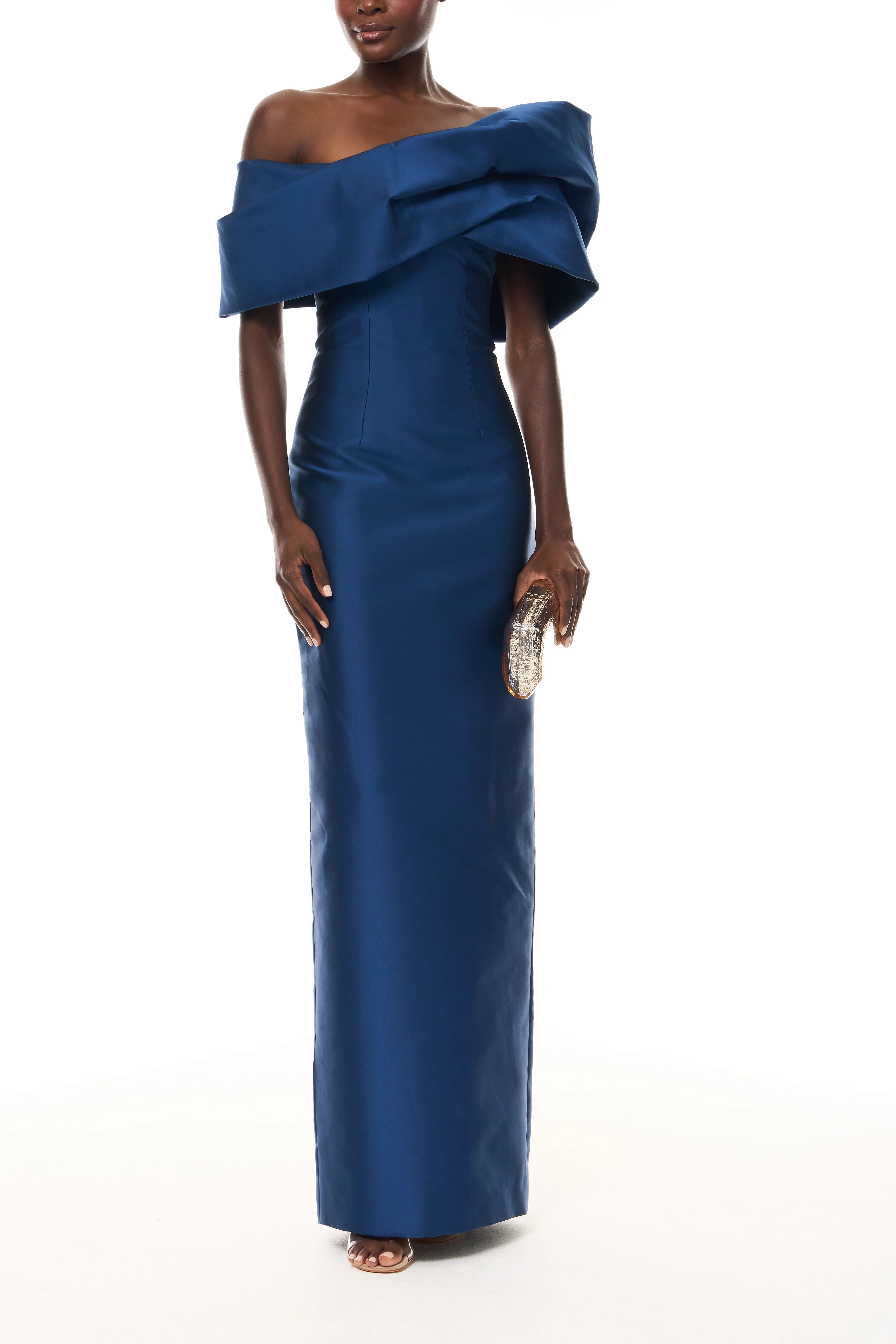 Asymmetric Draped Column Gown - Image 4